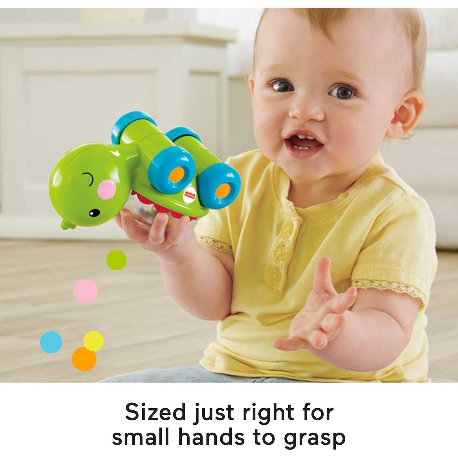 Baby Crawling Toy Poppity Pop Turtle Push-Along Vehicle with Ball Popping Sounds for Infants Ages 6+ Months​