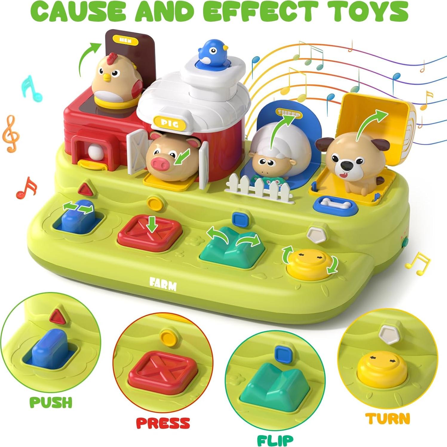 Juguete Interactivo Musical de Animales de Granja Qishu