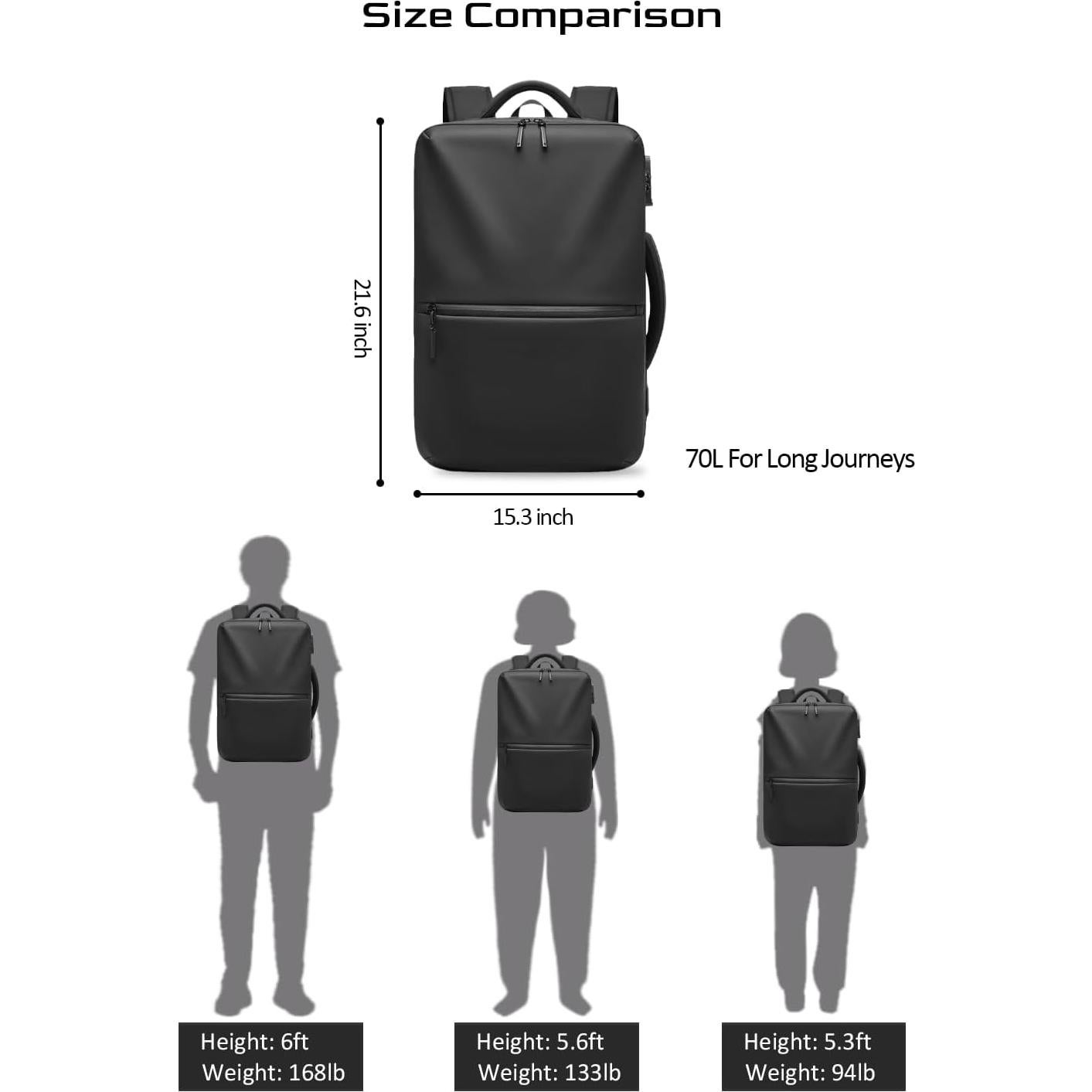 Mochila de Viaje Zurligi 60L con Sistema de Vacío y Bomba