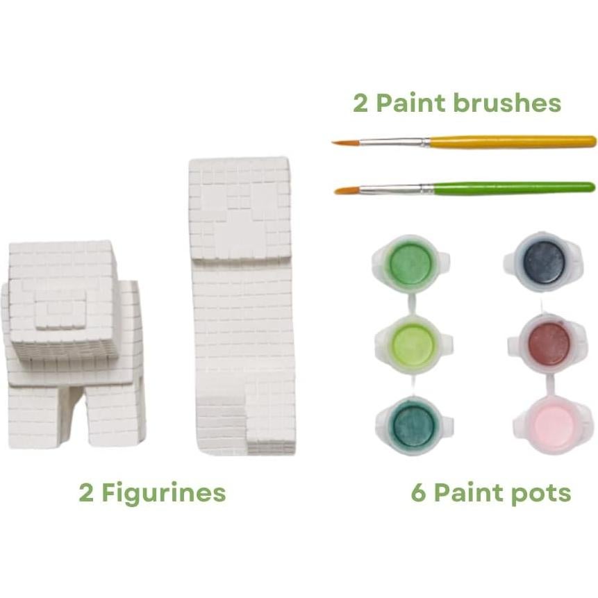 Conjunto de Pintura Minecraft - Diseños Innovadores 2 Figuras