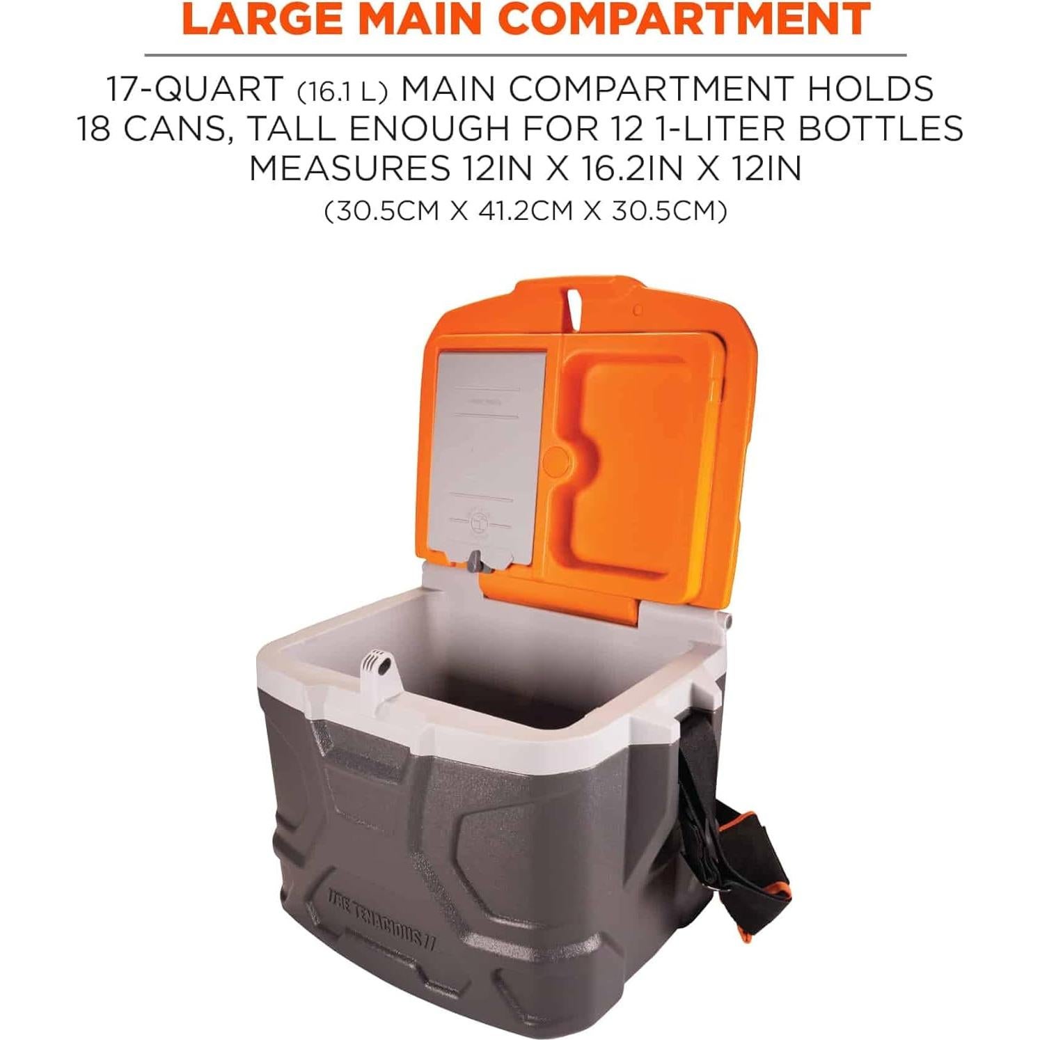 Cooler Duro Ergodyne Chill-Its 5170 16.1L Aislado Naranja