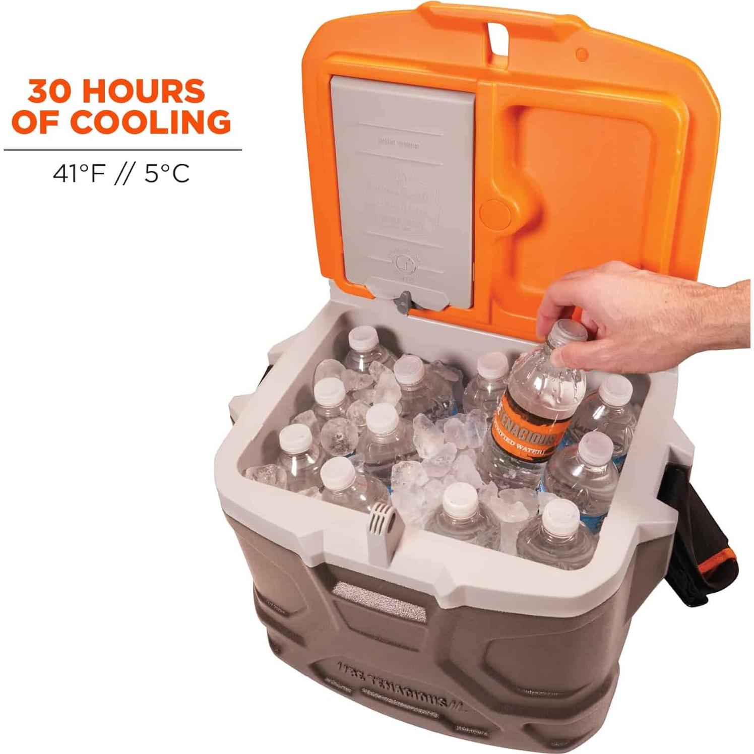 Cooler Duro Ergodyne Chill-Its 5170 16.1L Aislado Naranja