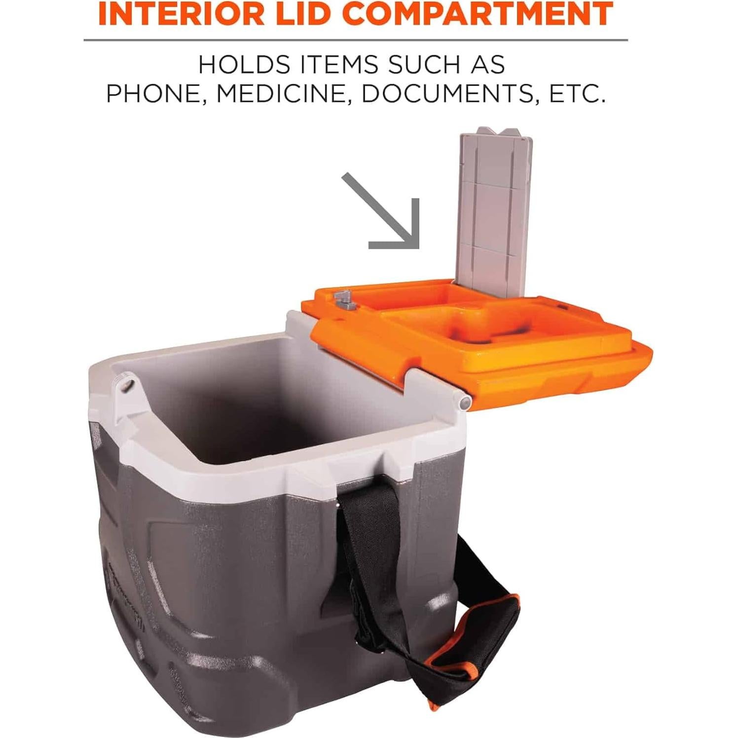 Cooler Duro Ergodyne Chill-Its 5170 16.1L Aislado Naranja