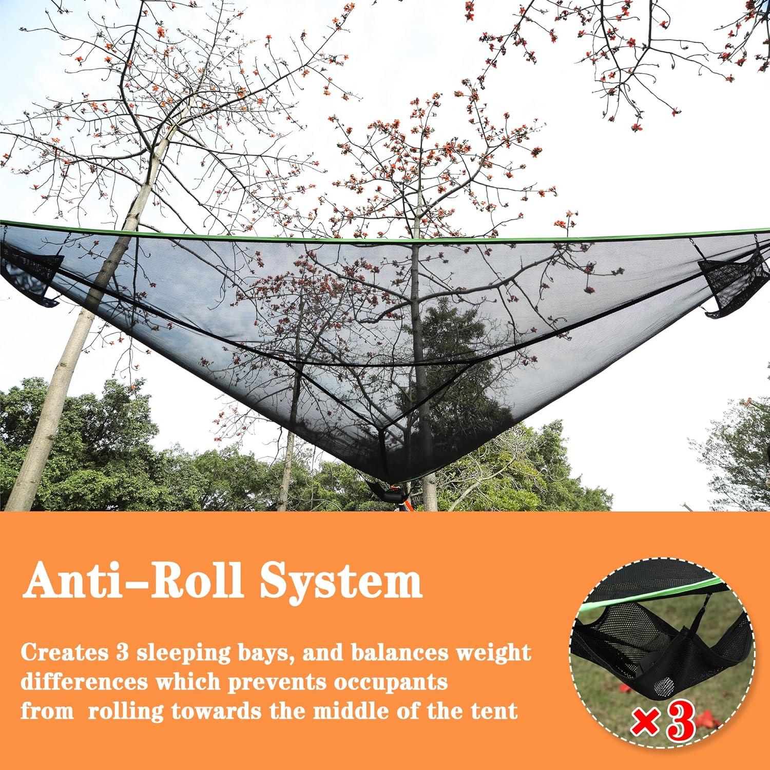 Hamaca Triangular de Camping ISTATSO 400 cm 454 kg para 2-6 Personas