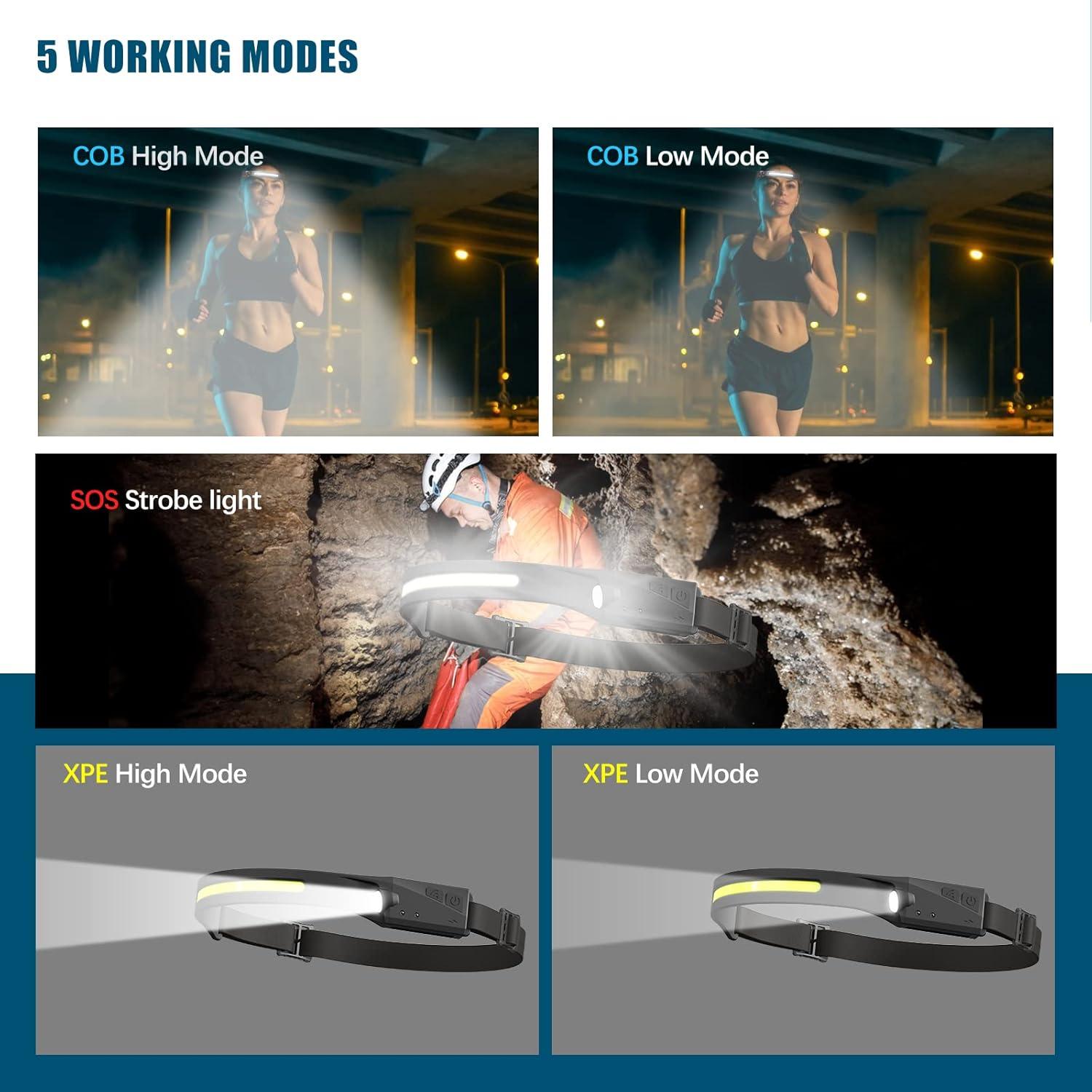 Linterna Frontal Recargable LED Kathluce - Paquete de 2