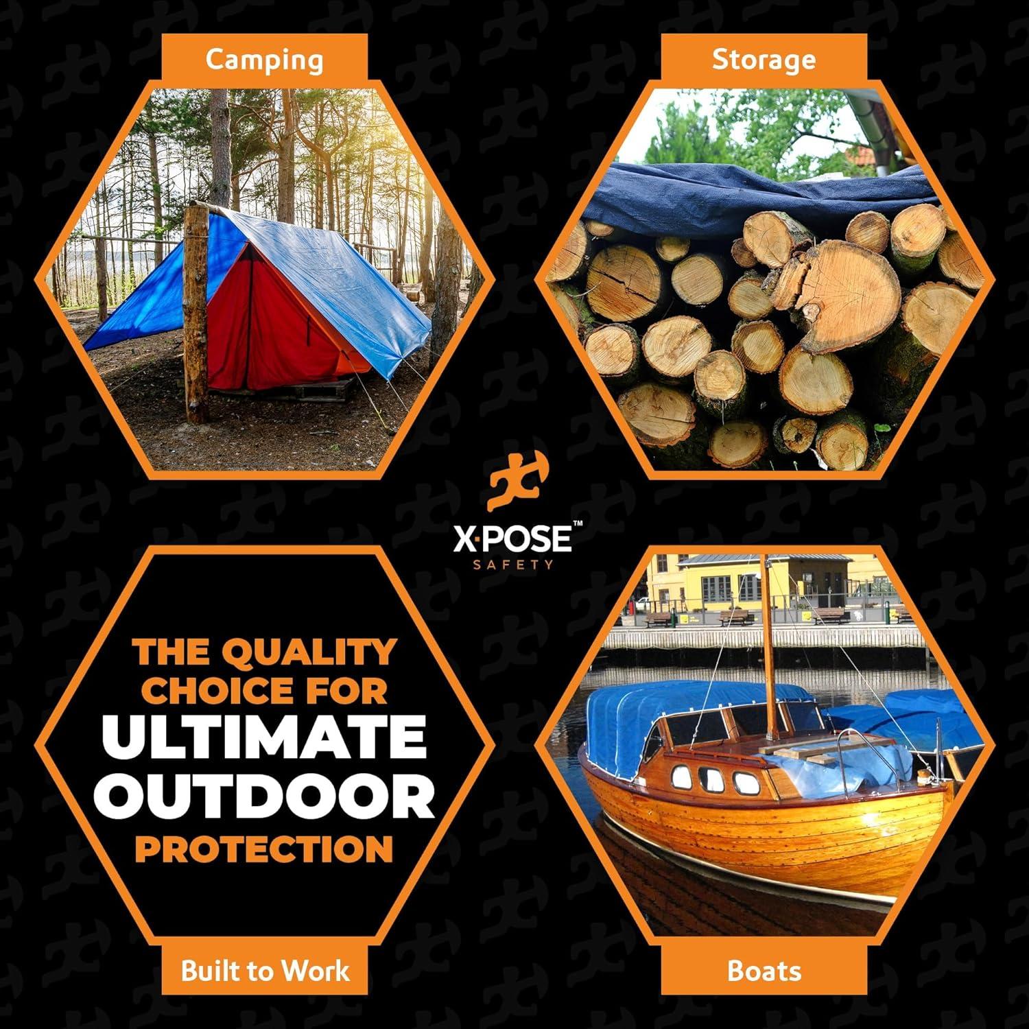 Lona Azul de Polietileno 5x7 ft - Xpose Safety 5 Mil Impermeable