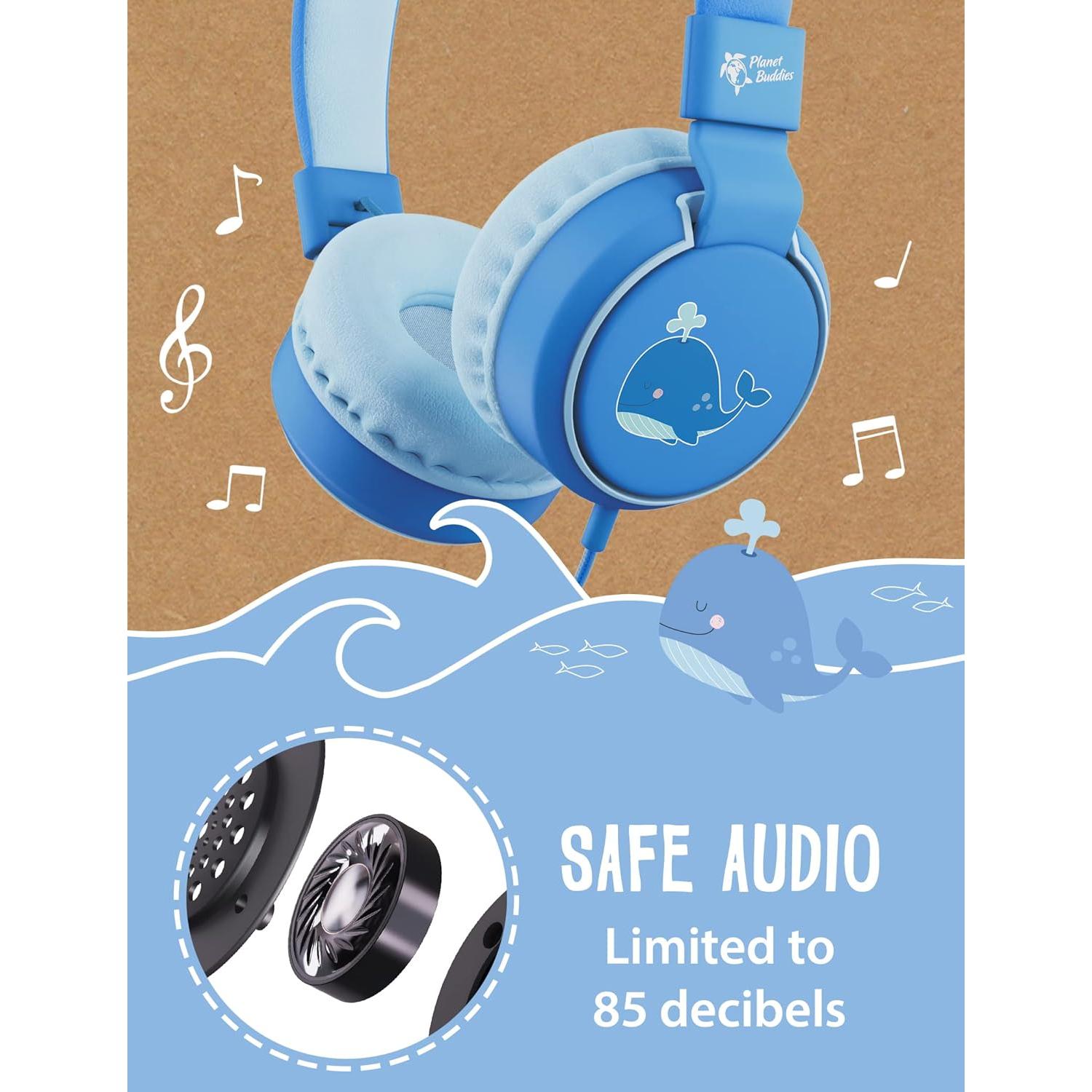 Auriculares Planet Buddies Niños Ballena 85dB Plegables