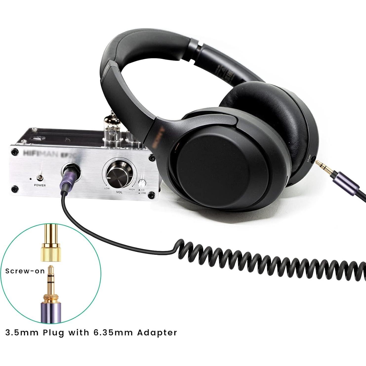 Cable de audio en espiral Weishan 3.5mm con adaptador 6.35mm