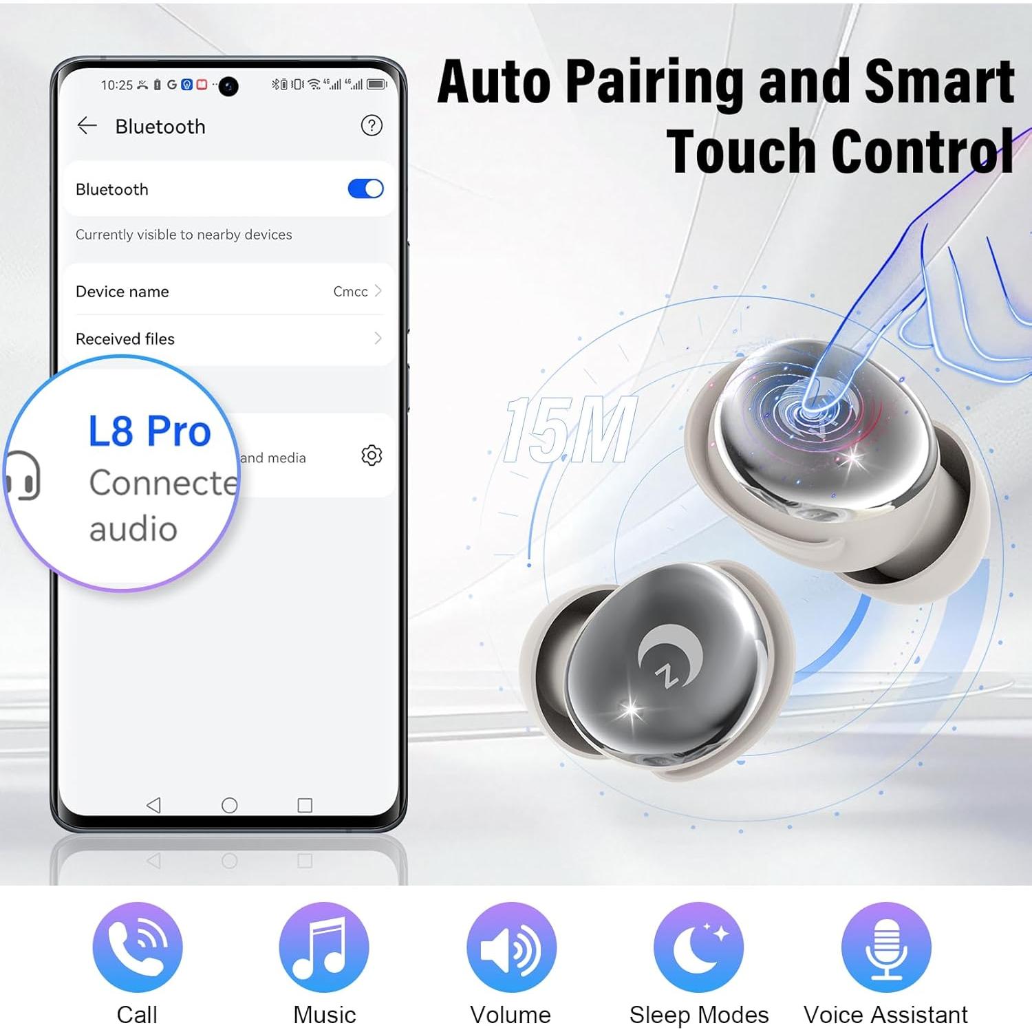 Auriculares Inalámbricos VEKJ L8 Pro para Dormir Bluetooth 5.4