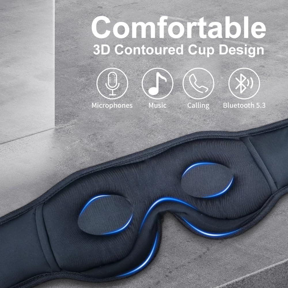 Máscara de Sueño Bluetooth SYPVRY 3D con Auriculares Inalámbricos