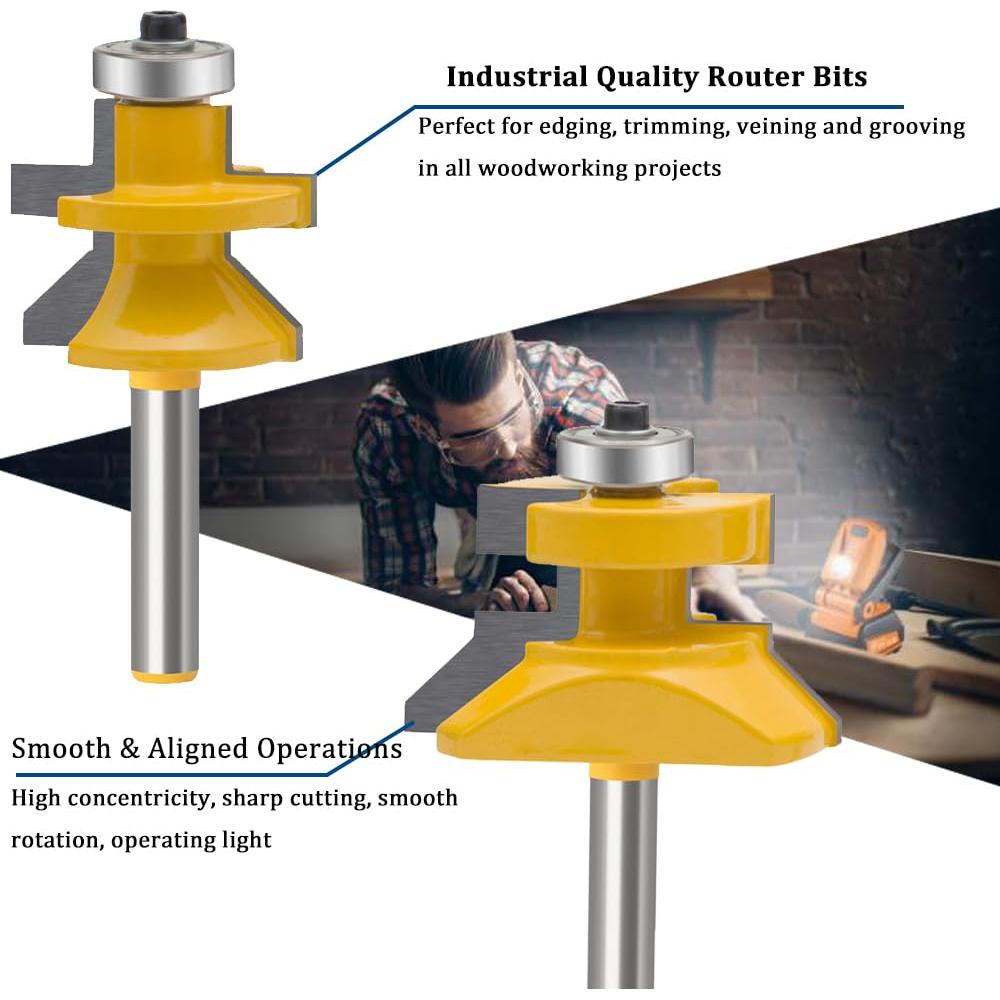 Juego de Brocas de Router TAIWAIN 1/4" Carburo 2 Pcs