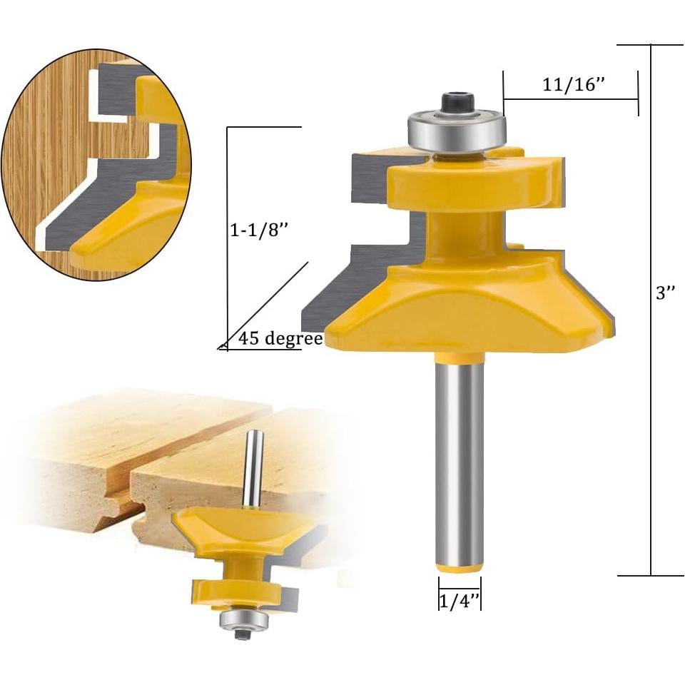 Juego de Brocas de Router TAIWAIN 1/4" Carburo 2 Pcs