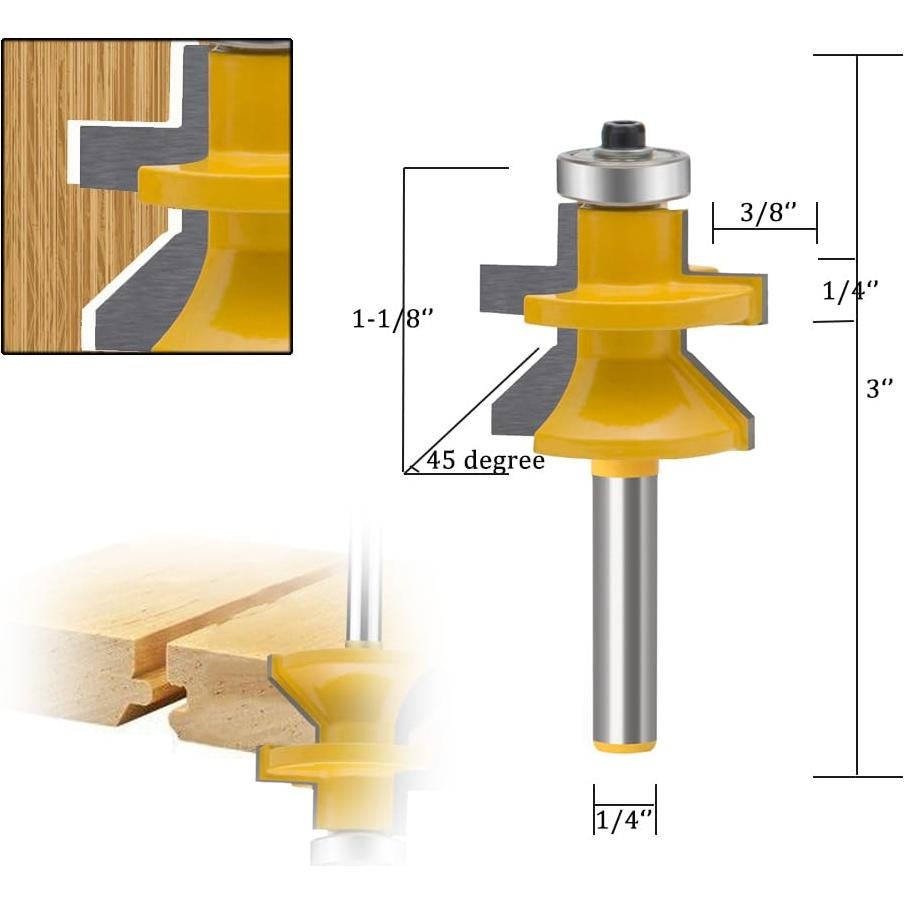 Juego de Brocas de Router TAIWAIN 1/4" Carburo 2 Pcs