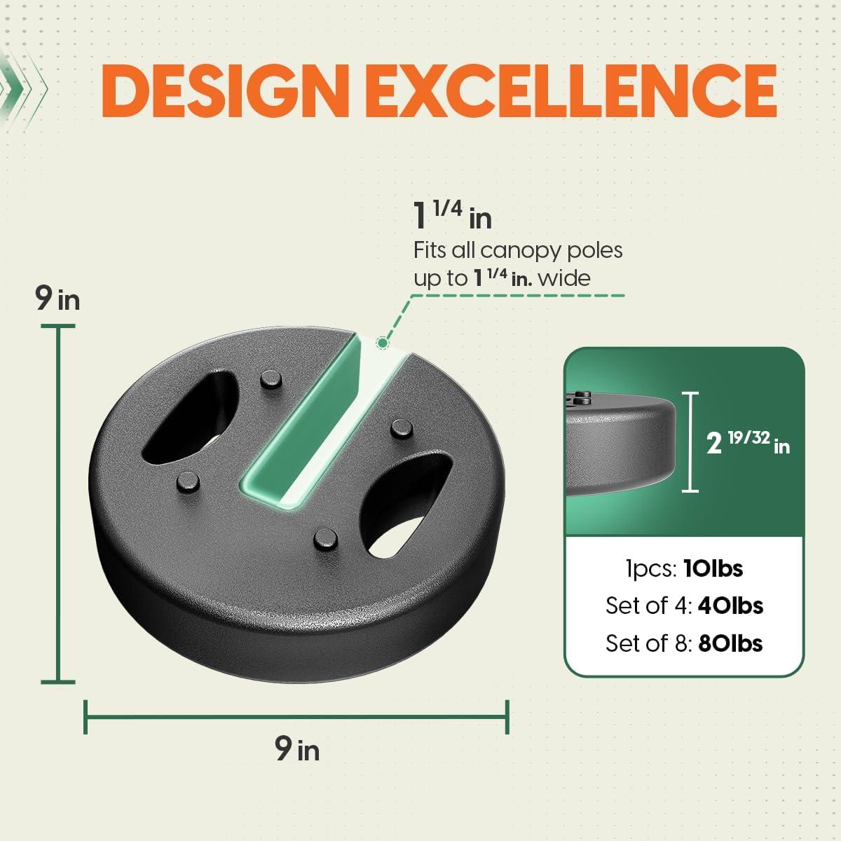 Juego de 4 Pesas para Carpa US Weight 18.14 kg con Correa