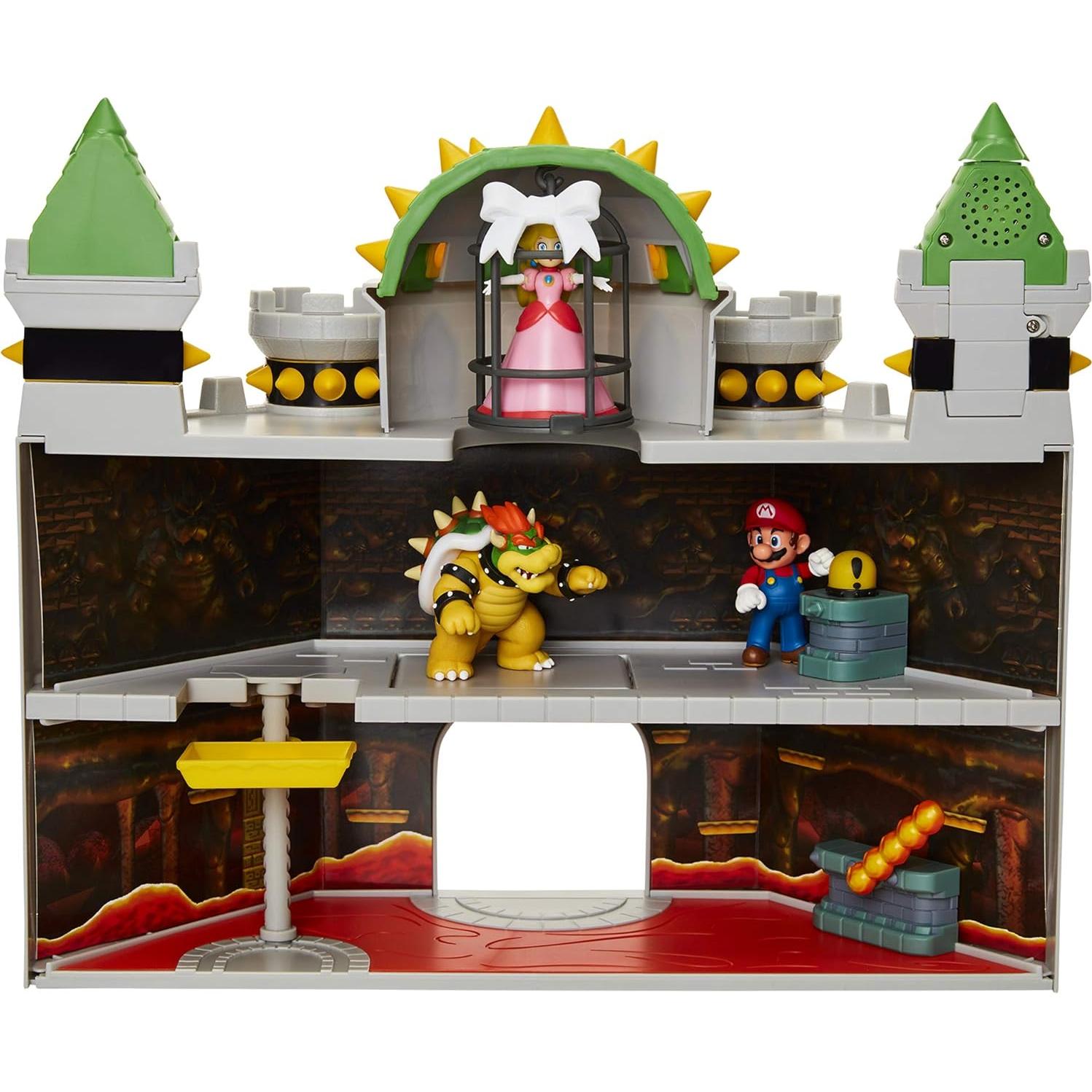 Castillo de Bowser Deluxe Nintendo con figura de 6.35 cm
