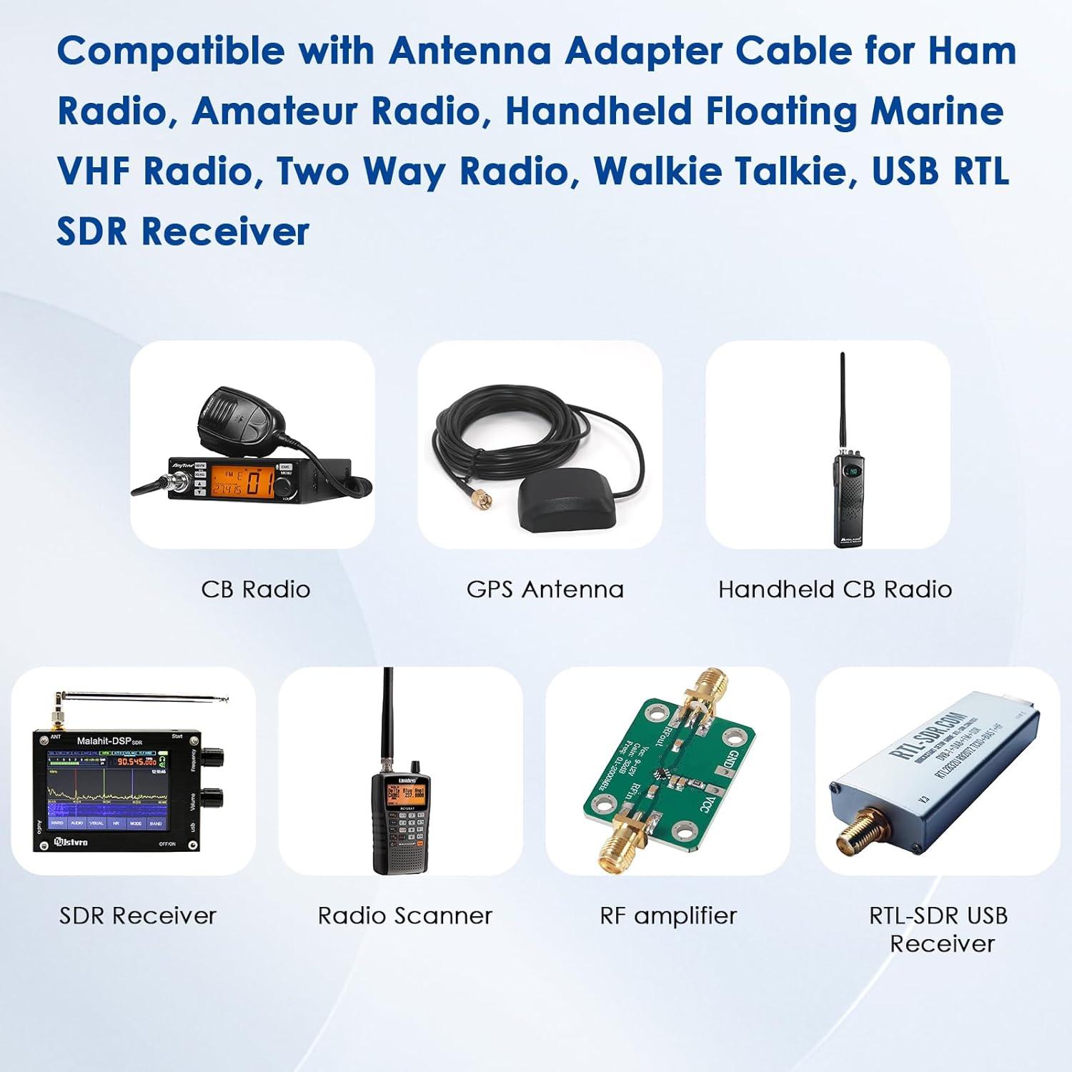 Cable Coaxial SMA Macho a UHF Hembra SO239 30.48 cm 2PCS