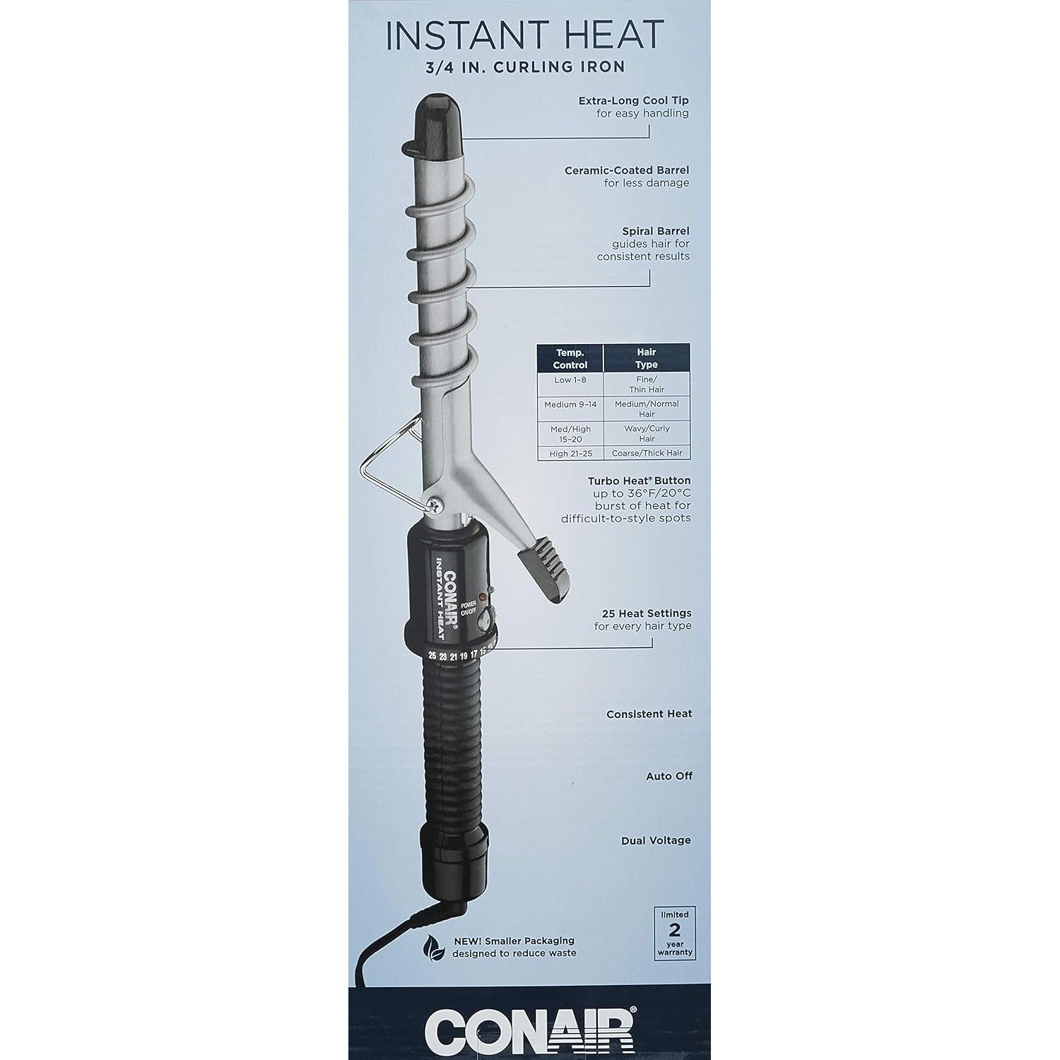 Plancha de Rizar Conair 3/4" Calor Instantáneo 25 Niveles