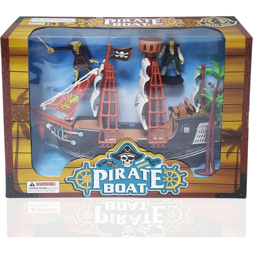 Juego de Barco Pirata ArtCreativity 25 cm con 2 Figuras