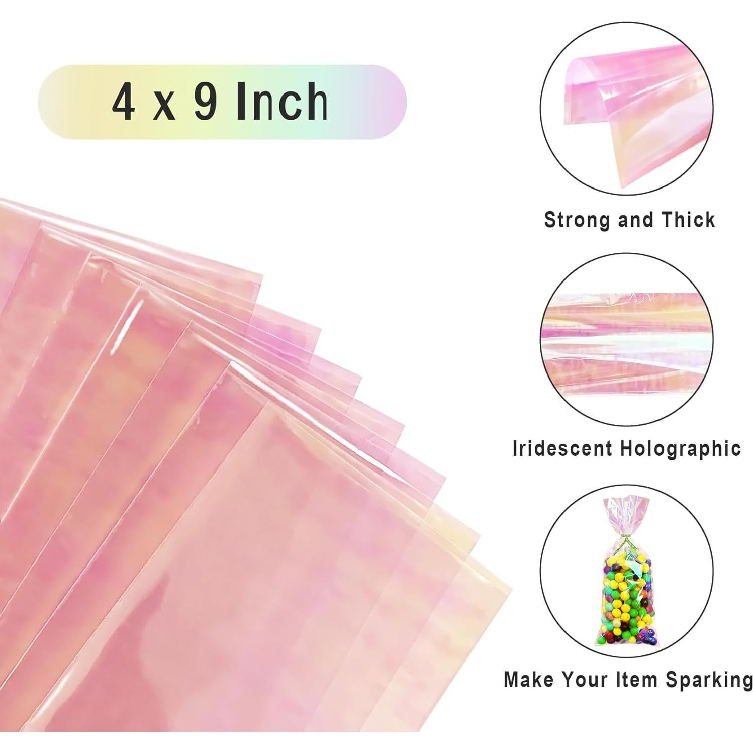 Bolsas de Celofán Holográficas Yotelab 10x23 cm - 100 Piezas