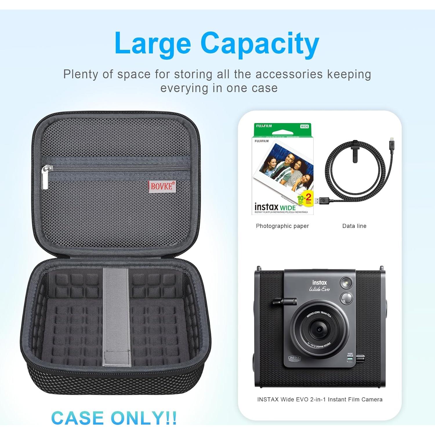 Funda de Transporte BOVKE para Fujifilm INSTAX Wide EVO - Negra