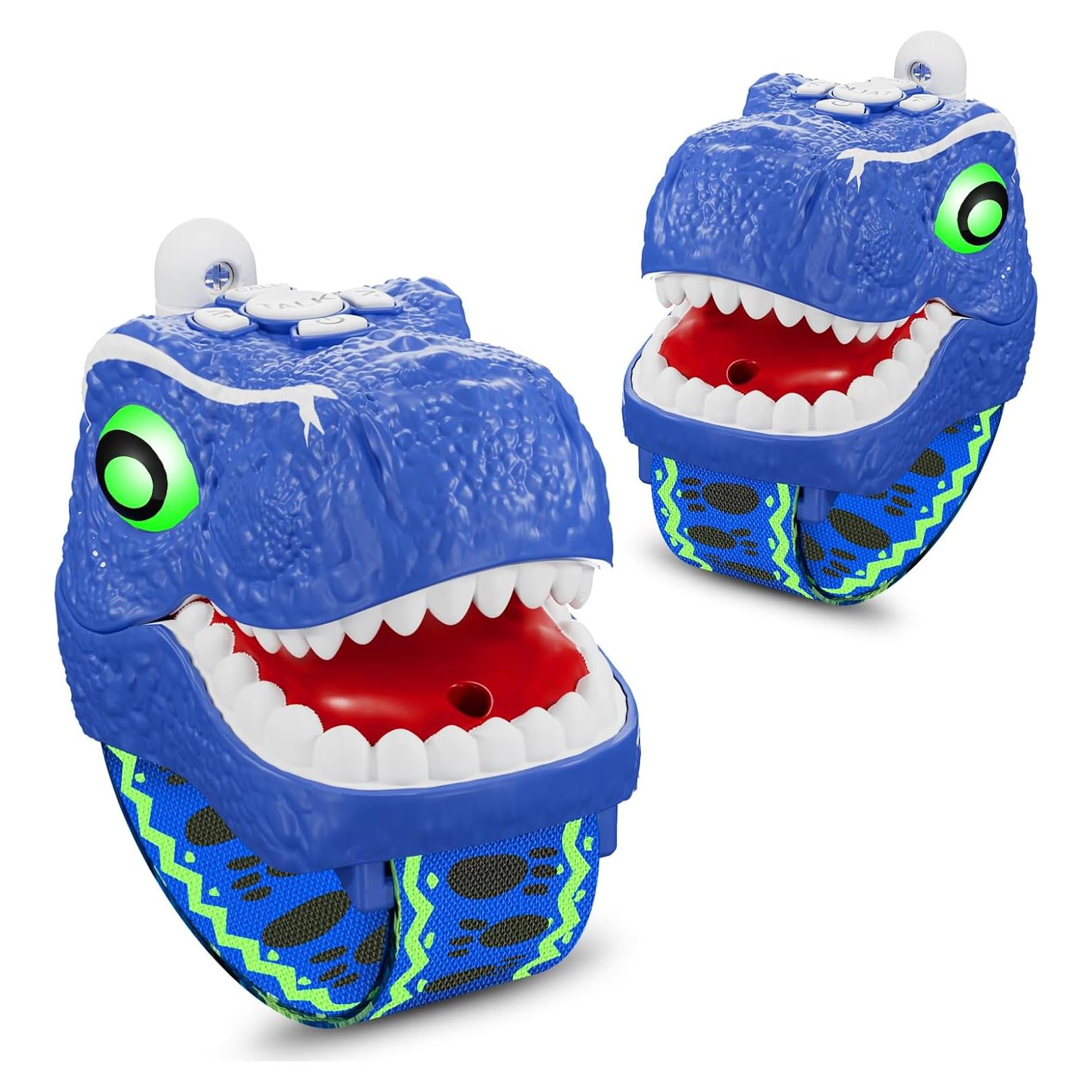 Walkie Talkies Dinosaurio Qichuang 2 Paquete Azul 1 km Alcance
