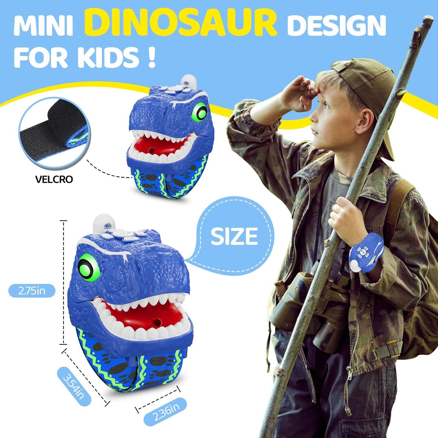 Walkie Talkies Dinosaurio Qichuang 2 Paquete Azul 1 km Alcance