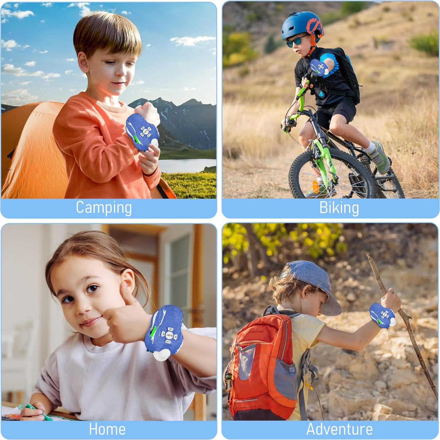 Walkie Talkies Dinosaurio Qichuang 2 Paquete Azul 1 km Alcance