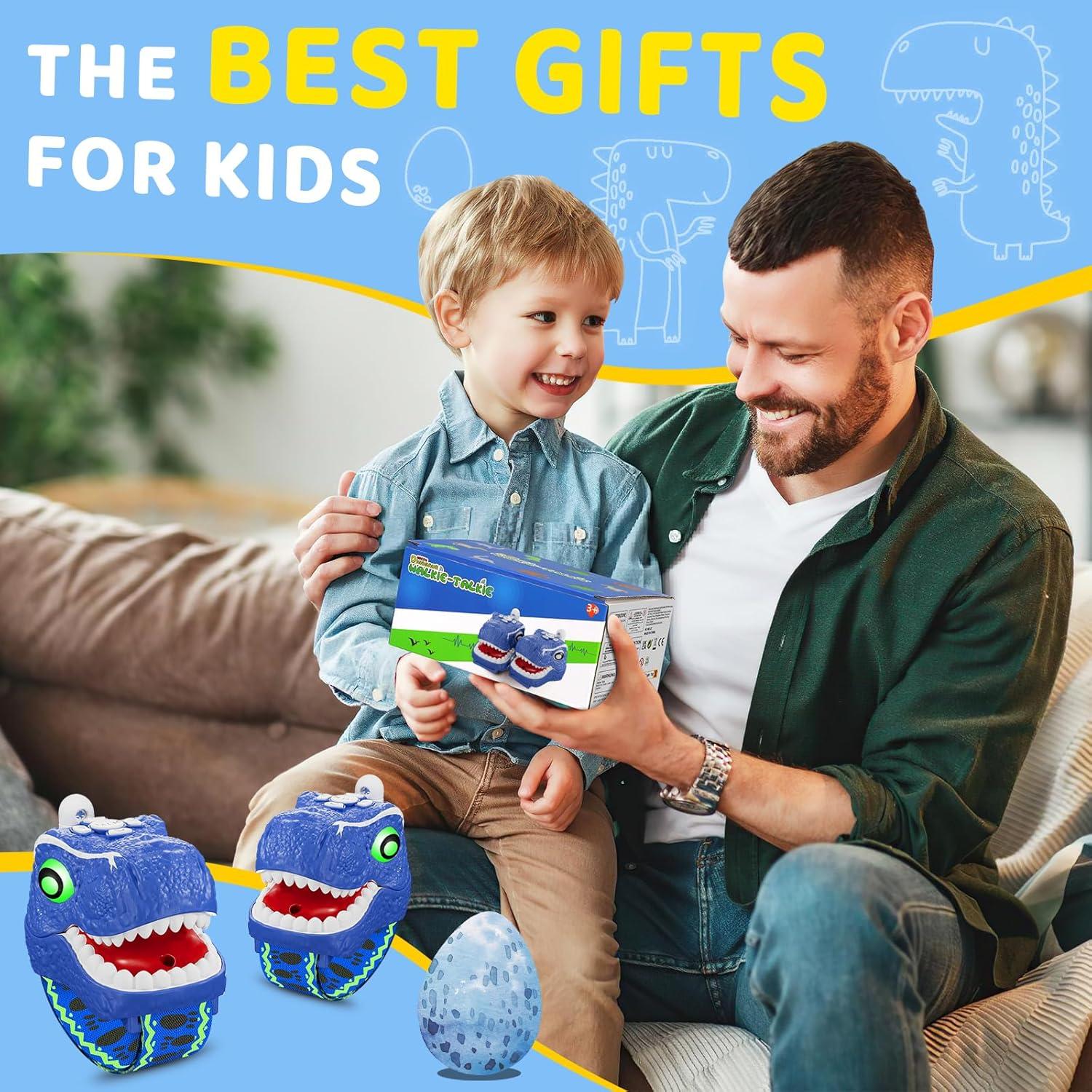 Walkie Talkies Dinosaurio Qichuang 2 Paquete Azul 1 km Alcance