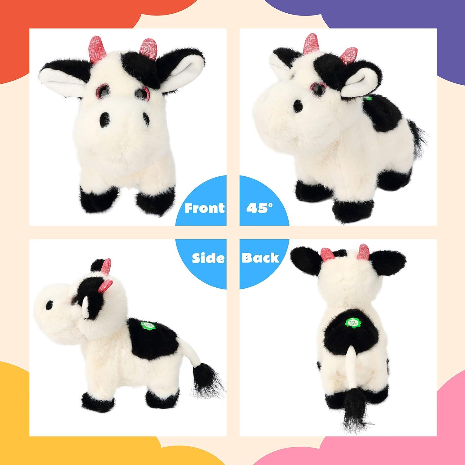 Juguete de Peluche Interactivo Cuteoy Vaca Negra 20cm