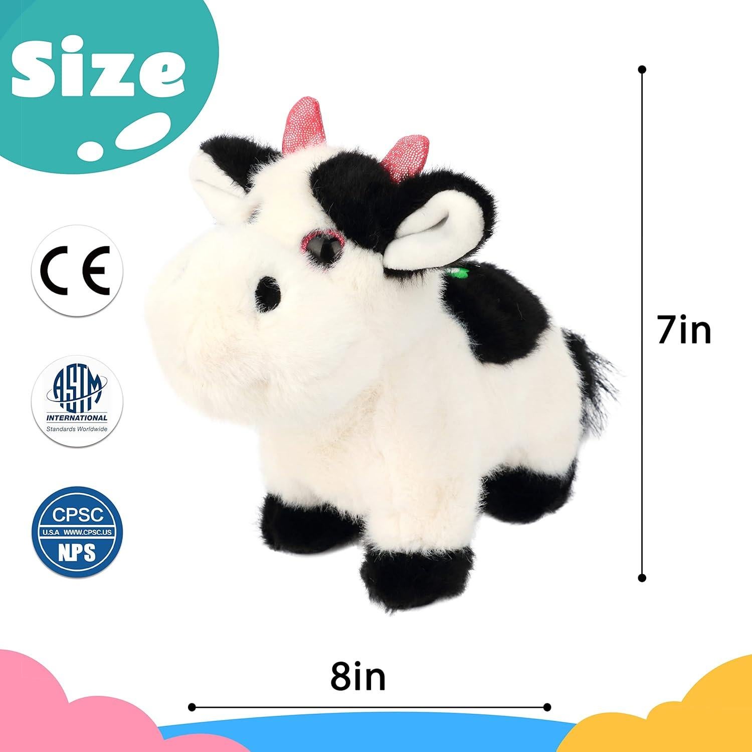 Juguete de Peluche Interactivo Cuteoy Vaca Negra 20cm
