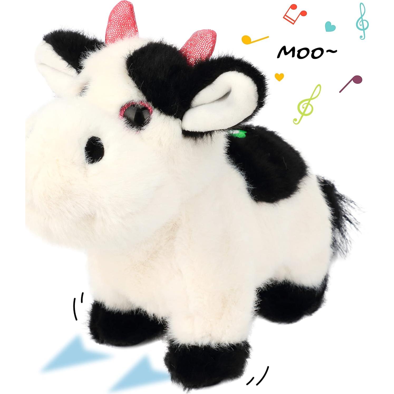 Juguete de Peluche Interactivo Cuteoy Vaca Negra 20cm