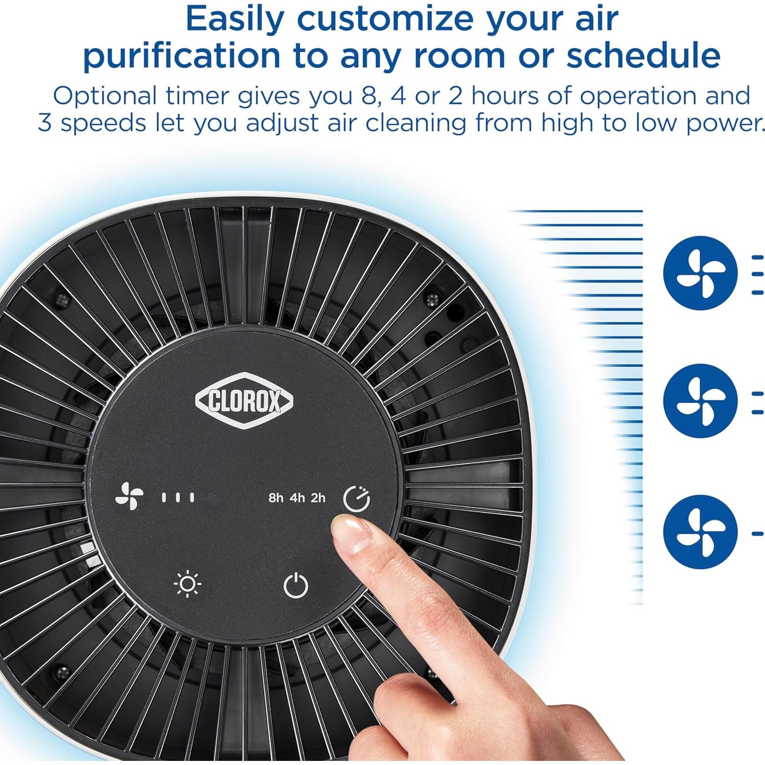 Purificador de Aire Clorox HEPA para Habitaciones hasta 18.58 m²