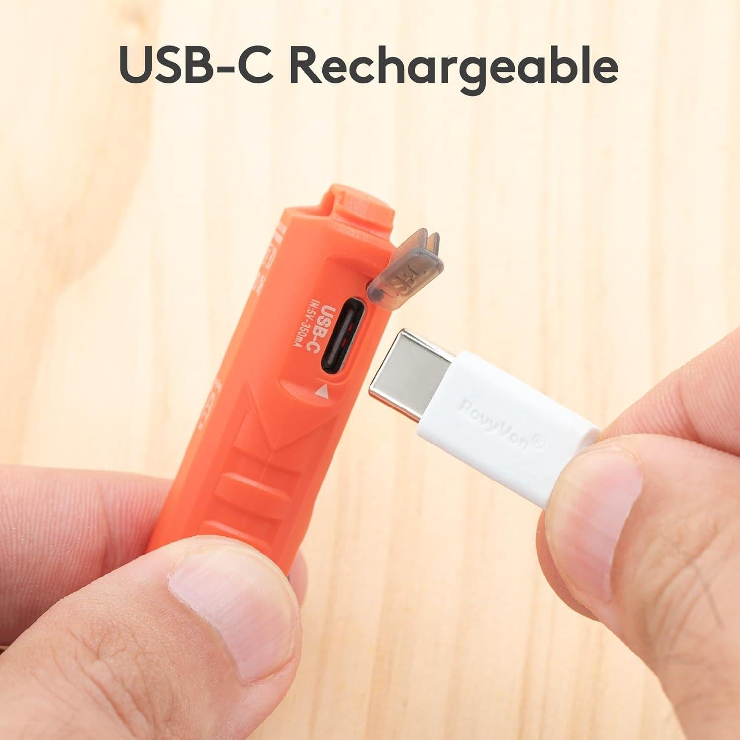 Linterna Recargable RovyVon A1 USB C 650 Lúmenes Anaranjada
