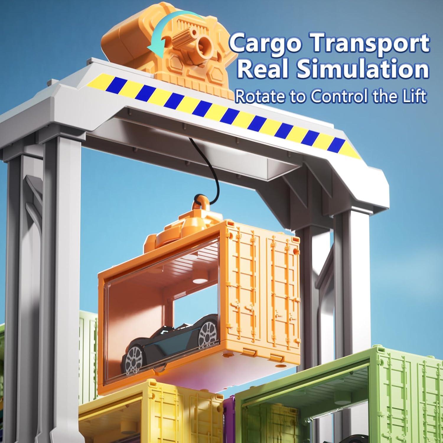 Barco de Juguete Eohemeral con Grúa y Coche Catapulta