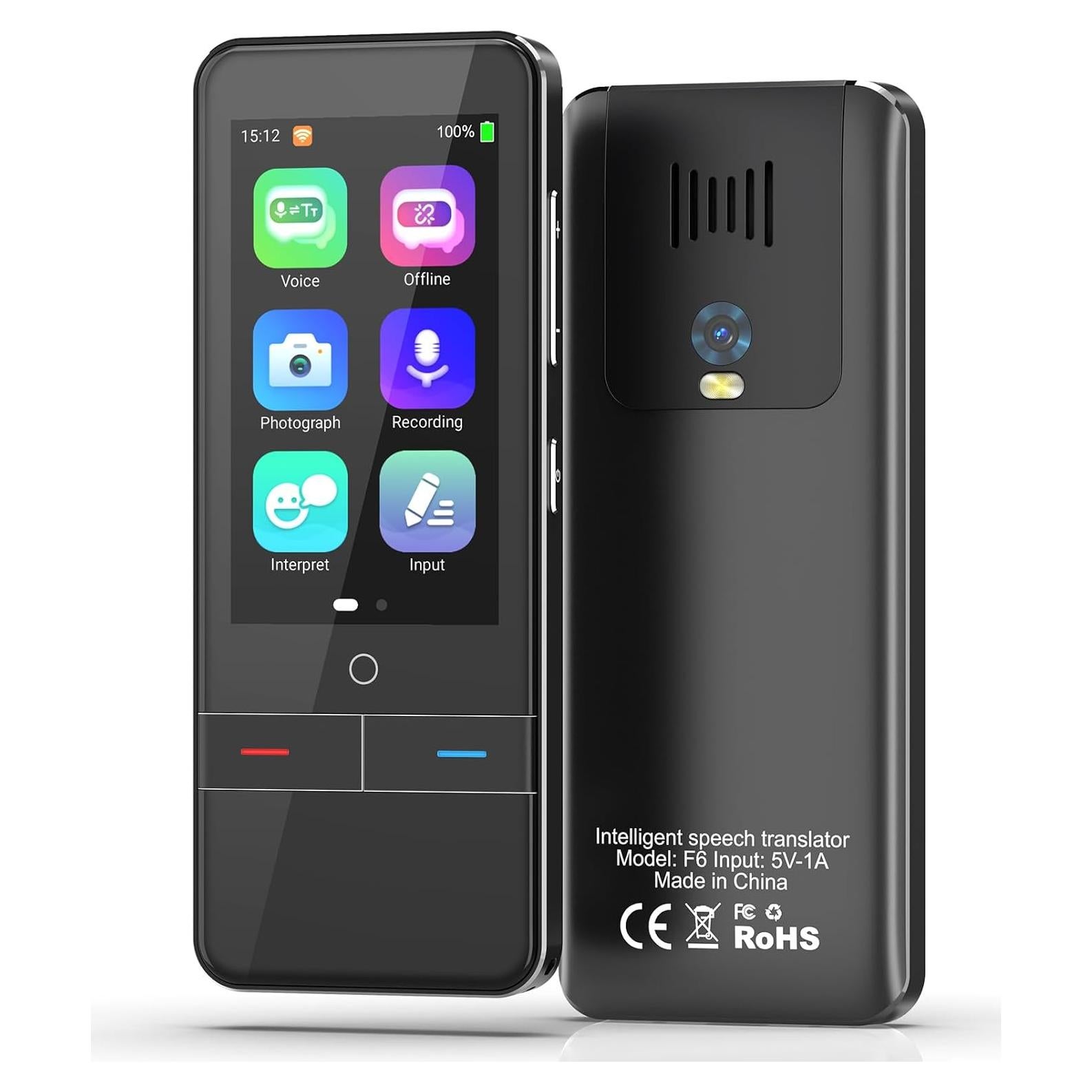 Traductor de Idiomas RUISJ Portátil 139 Idiomas 3" HD