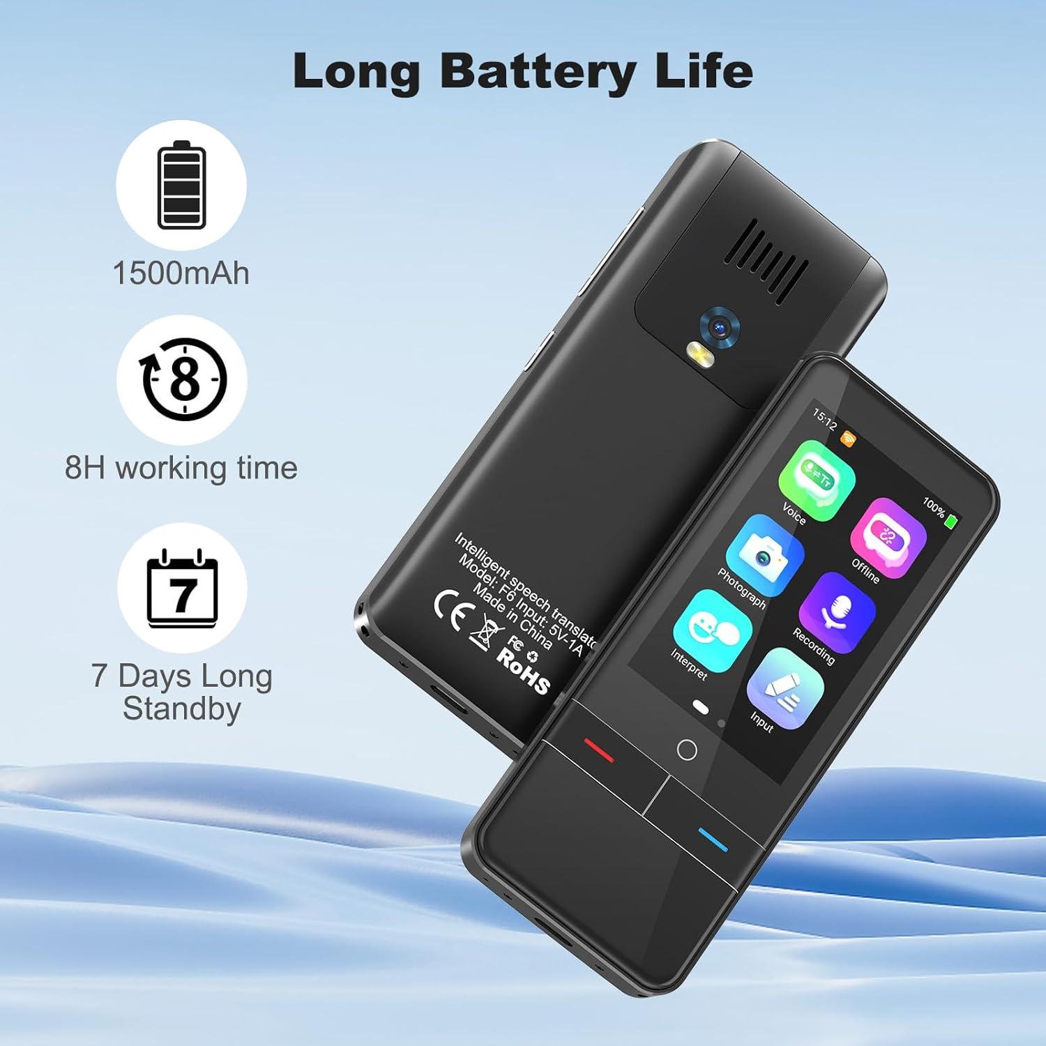 Traductor de Idiomas RUISJ Portátil 139 Idiomas 3" HD