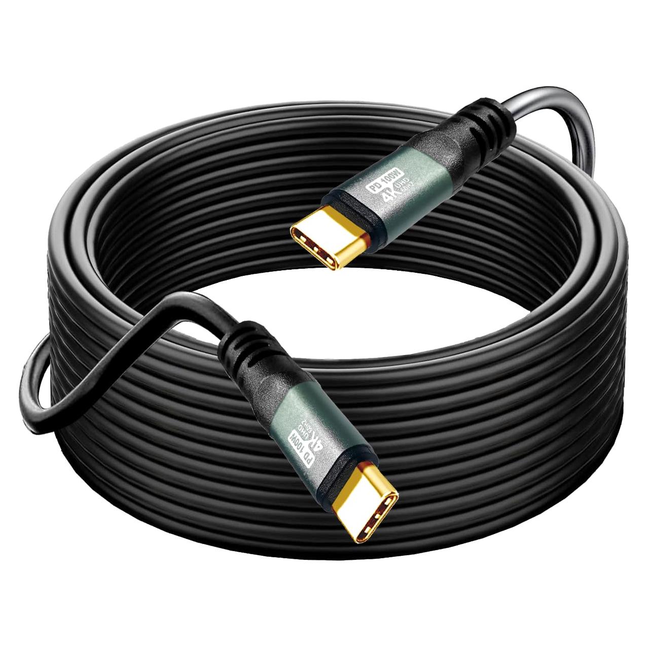 Cable USB-C a USB-C YOTETION 4K 60Hz 4.57m 100W Carga Rápida