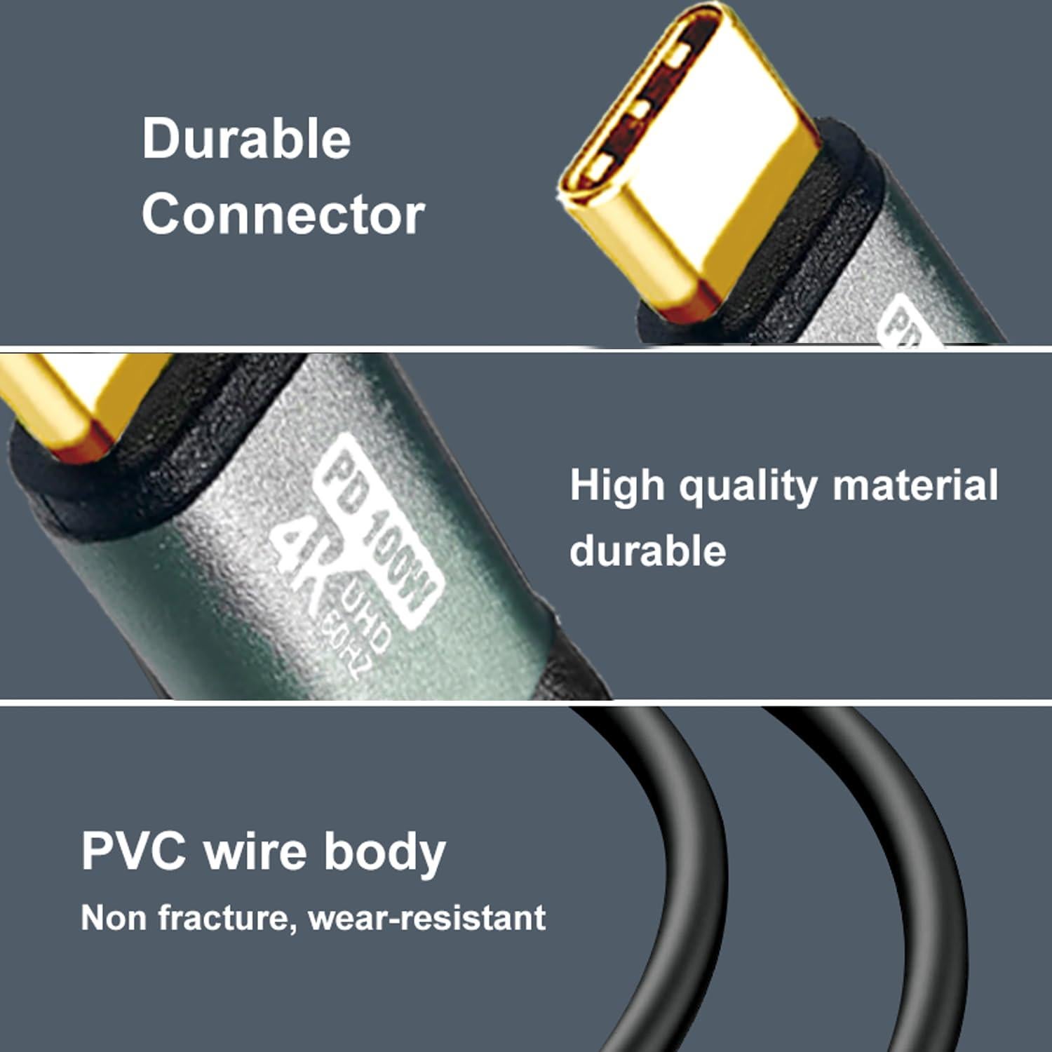Cable USB-C a USB-C YOTETION 4K 60Hz 4.57m 100W Carga Rápida