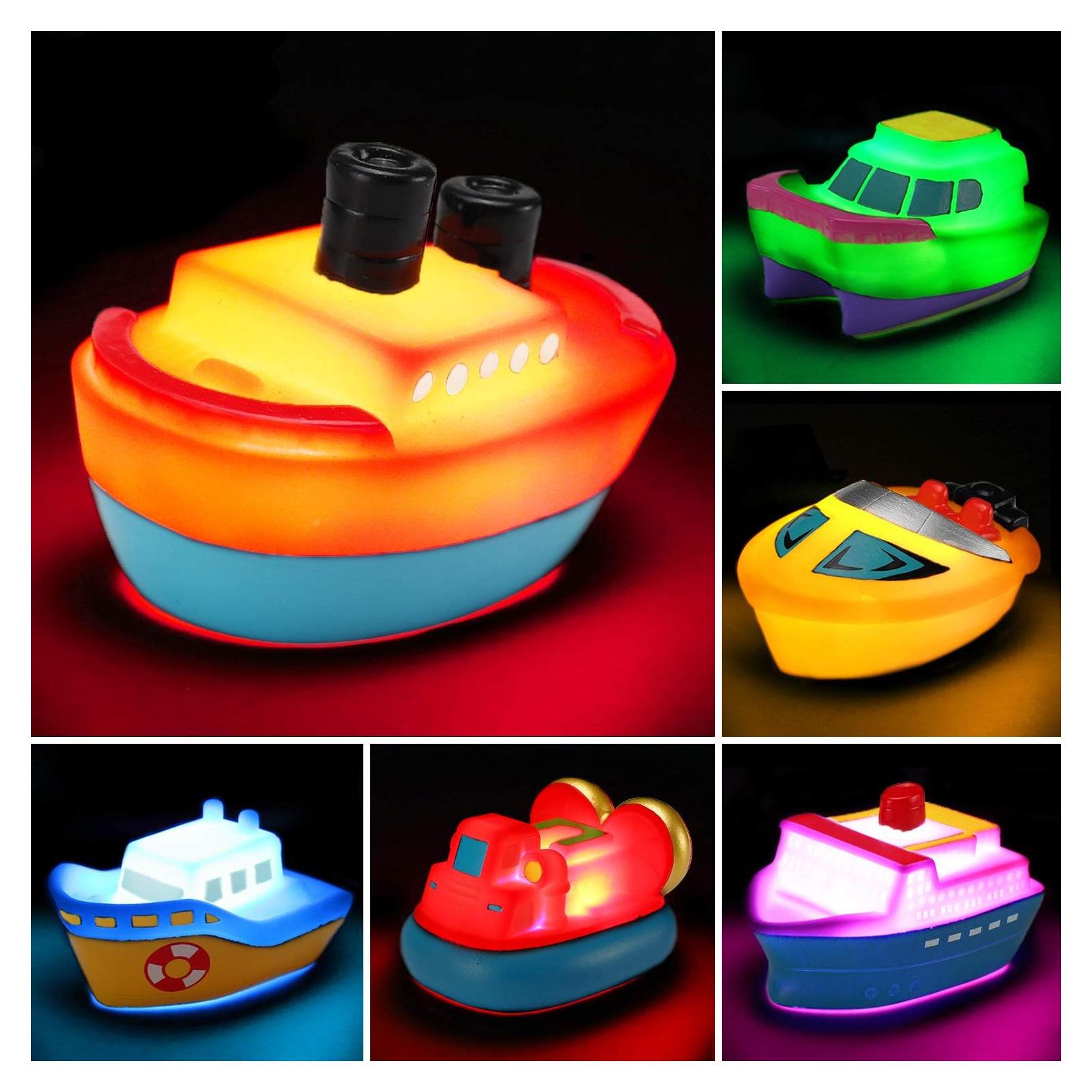 Set de 6 Barcos Flotantes de Goma Yeonha Toys con Luz