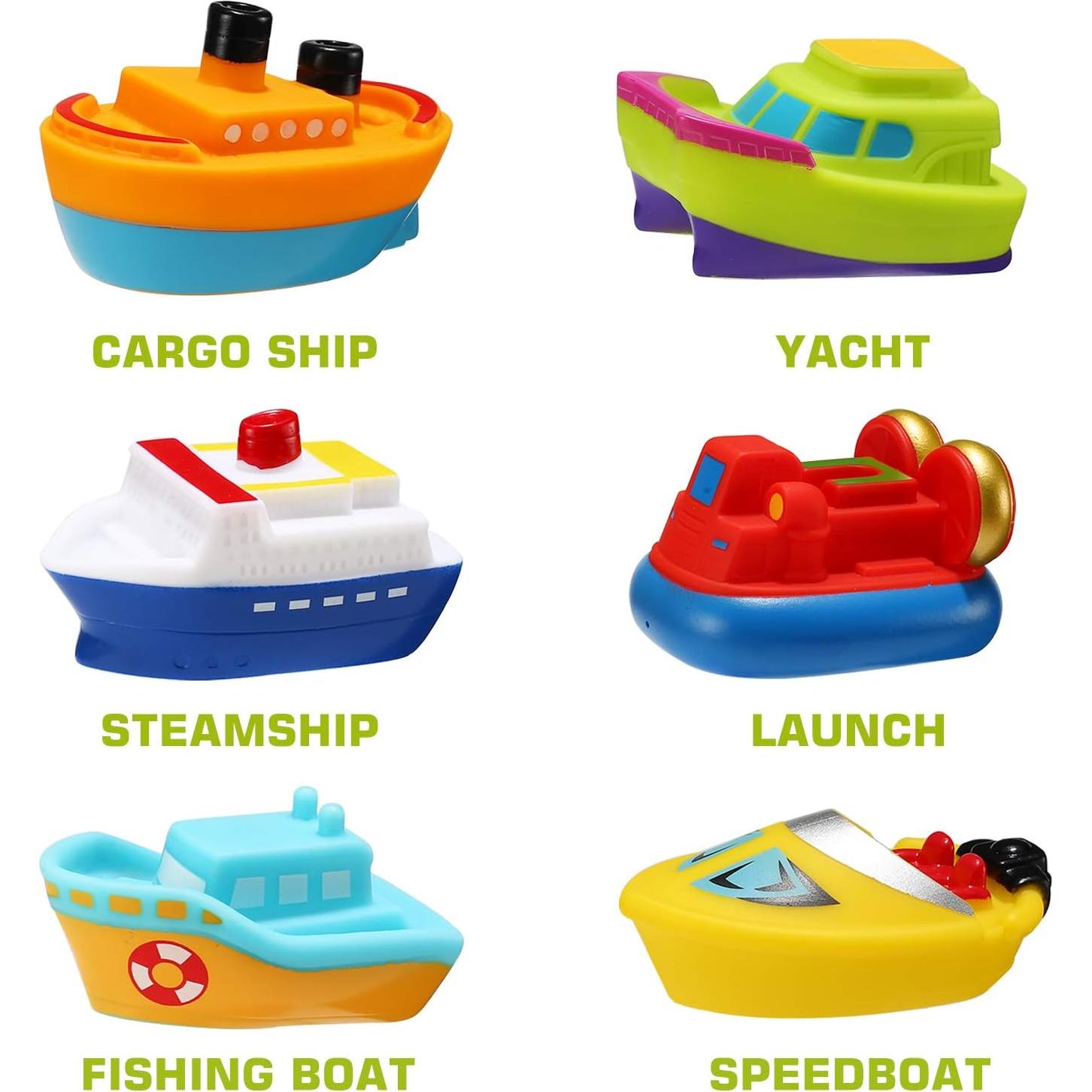 Set de 6 Barcos Flotantes de Goma Yeonha Toys con Luz