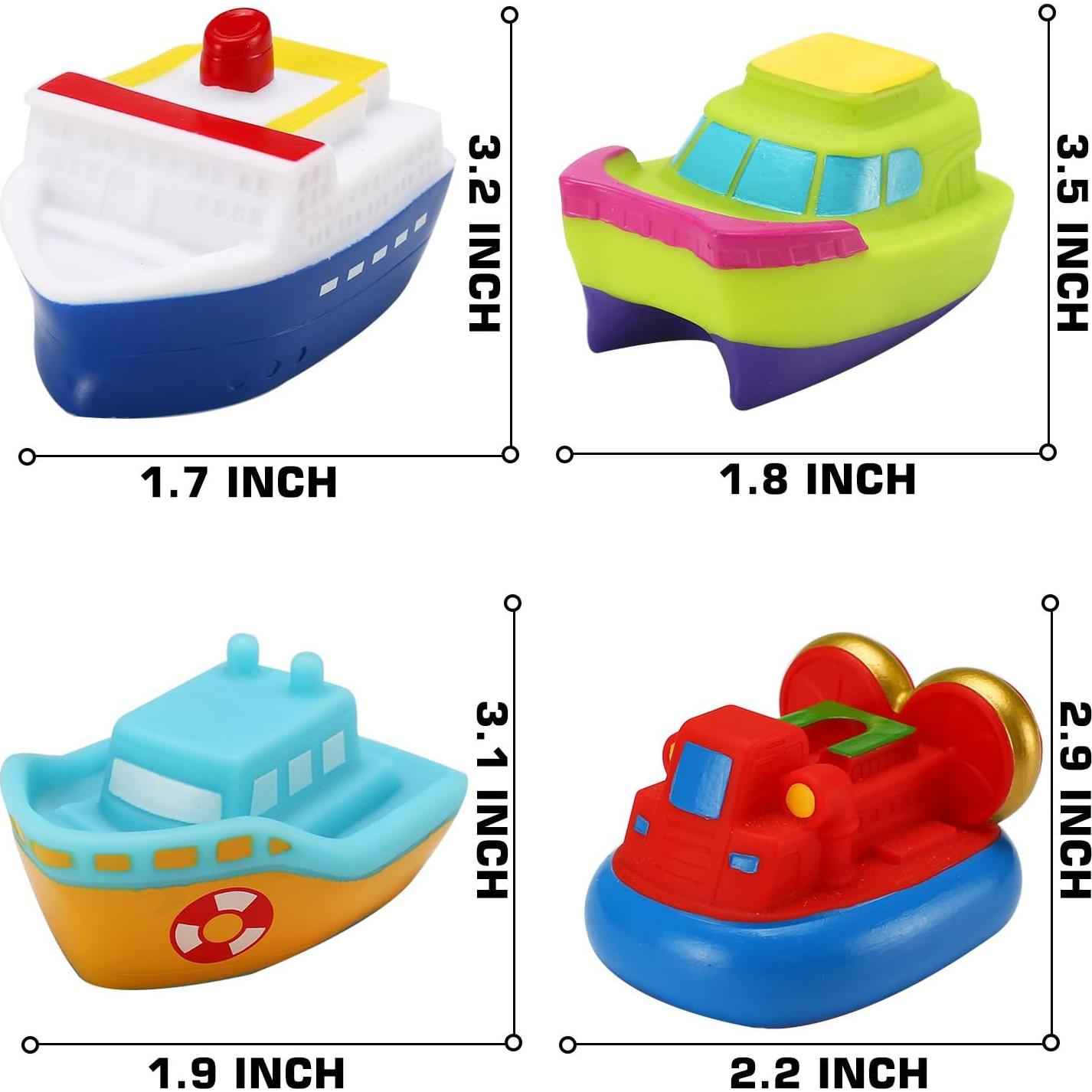 Set de 6 Barcos Flotantes de Goma Yeonha Toys con Luz