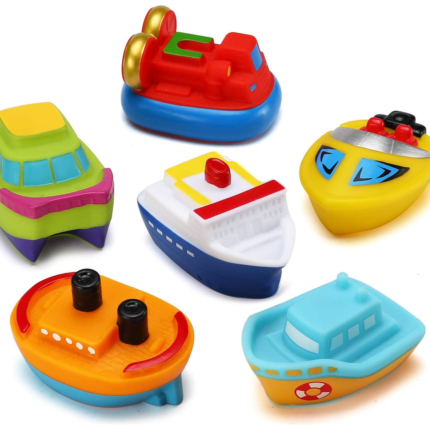 Set de 6 Barcos Flotantes de Goma Yeonha Toys con Luz