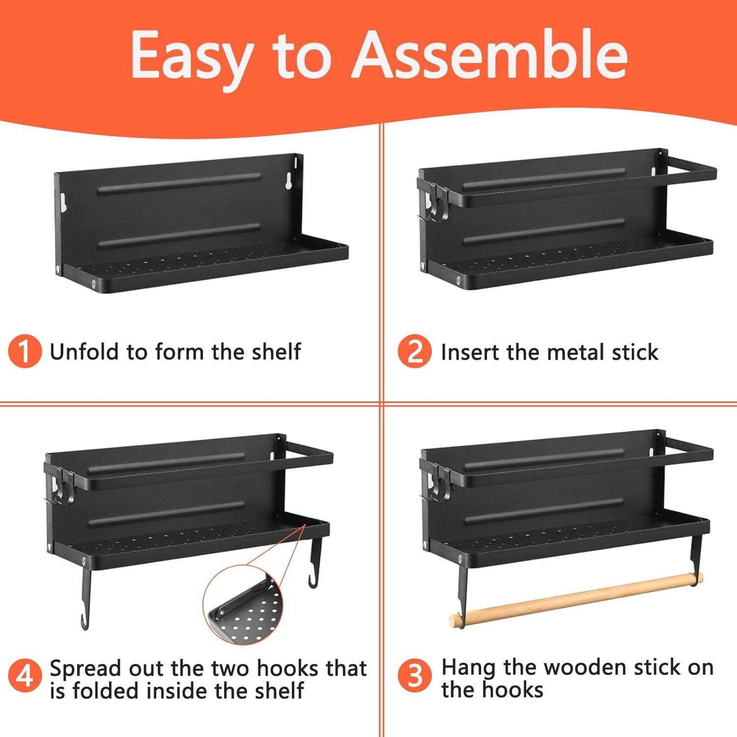 Estante Magnético para Especias ZITRONE 27.9x27.9cm Negro