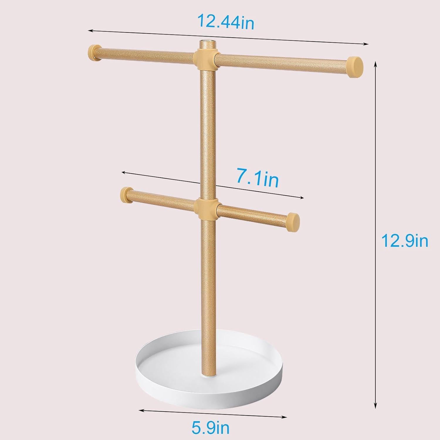 Soporte de Joyería Bodkar Oro 2 Niveles Metal 32.8 cm