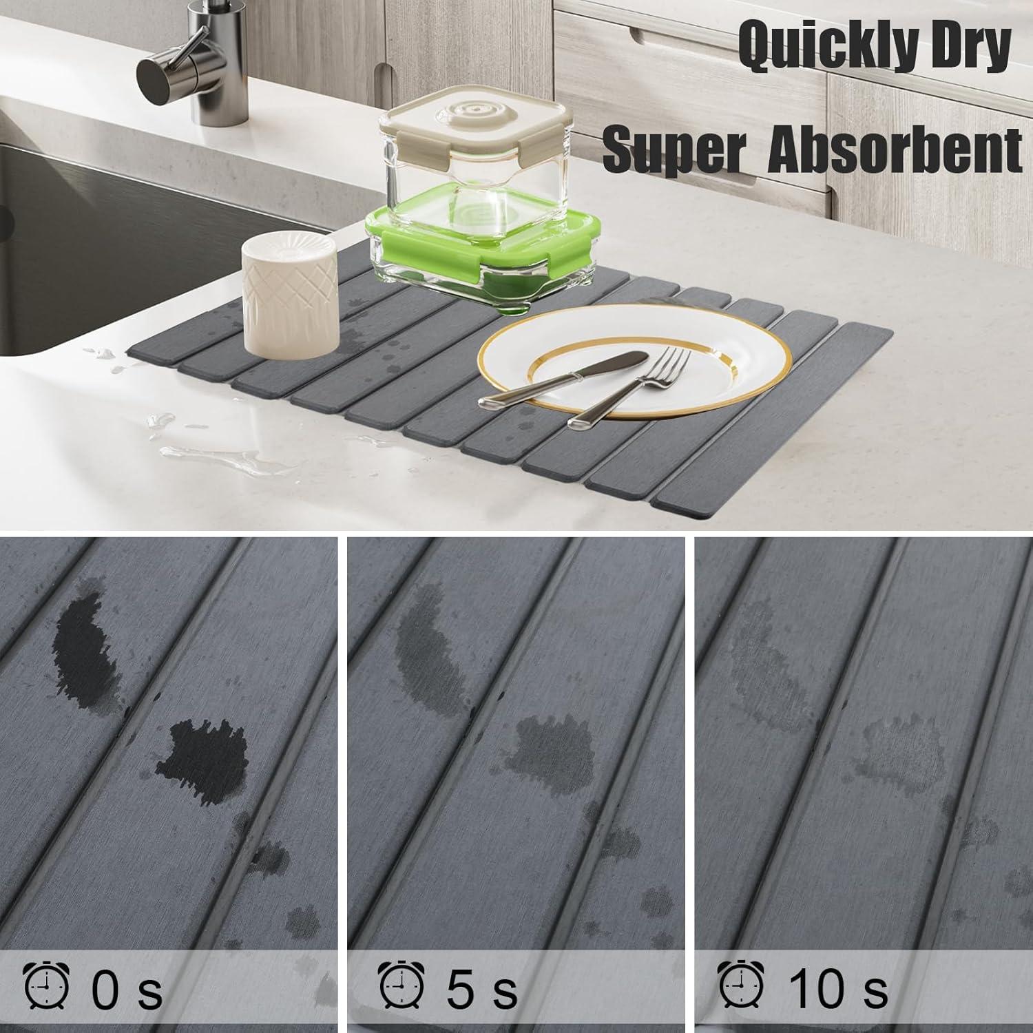 Alfombrilla de Secado de Piedra Diatomácea CERETIA 61x40.6cm Gris