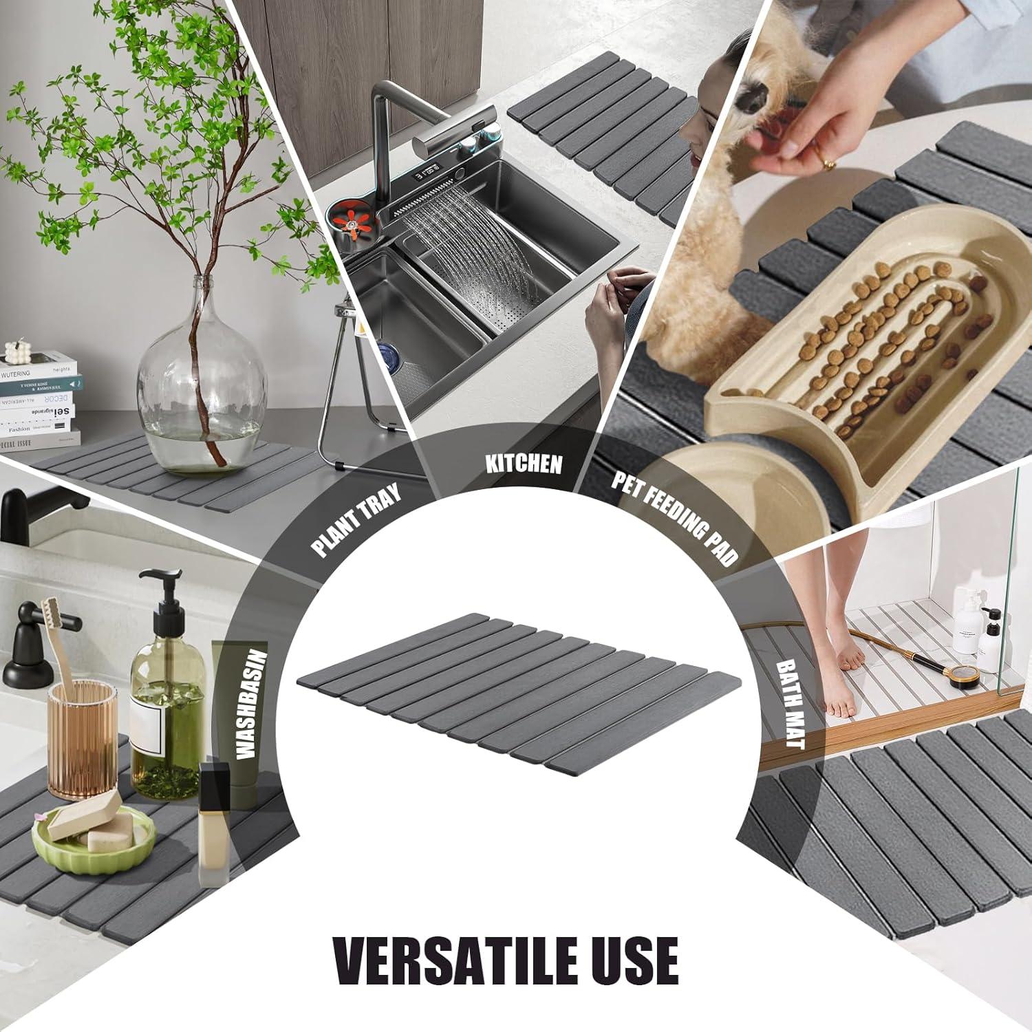 Alfombrilla de Secado de Piedra Diatomácea CERETIA 61x40.6cm Gris