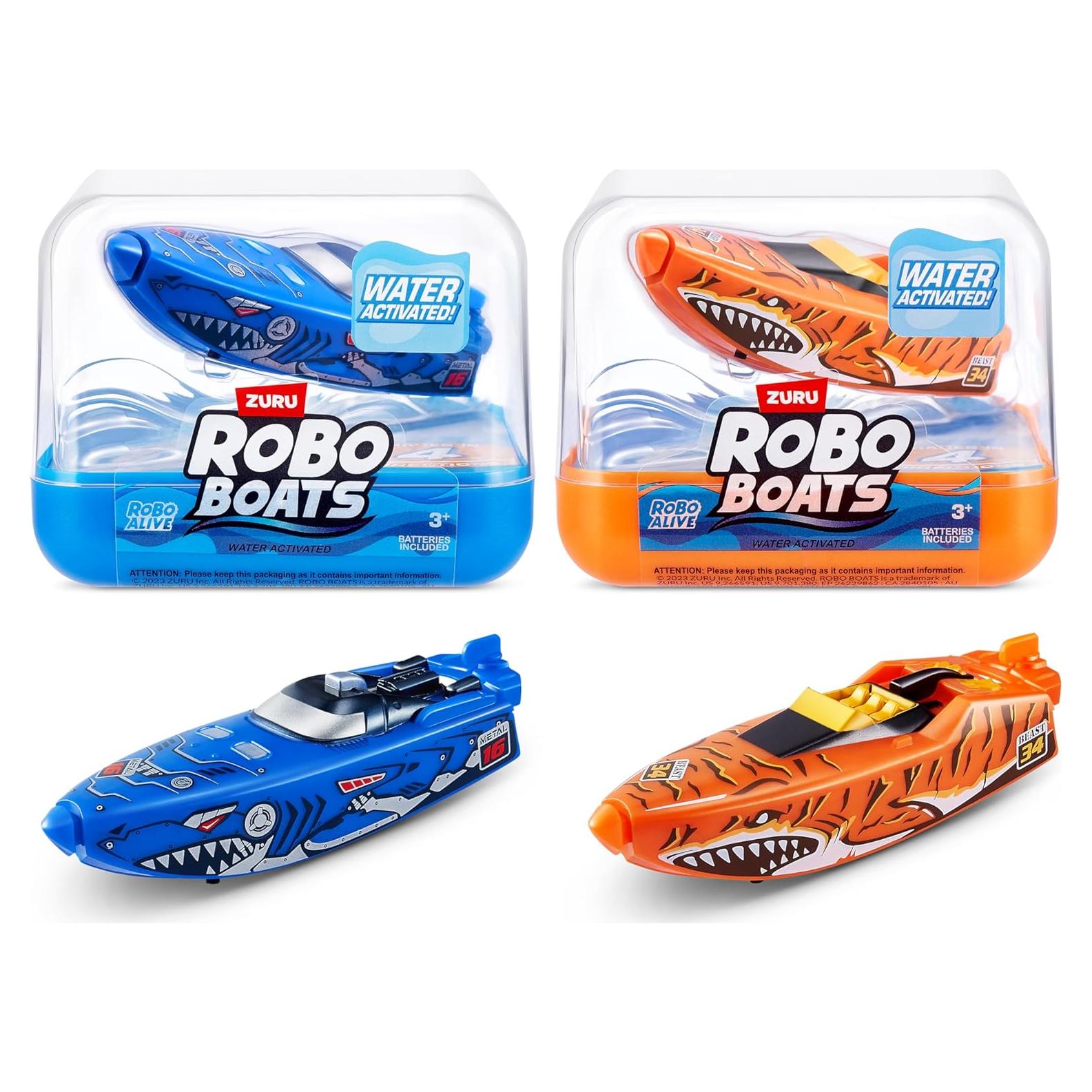 Barcos Robo ZURU - Tiburón Tigre y Barco Robo - 2 Piezas
