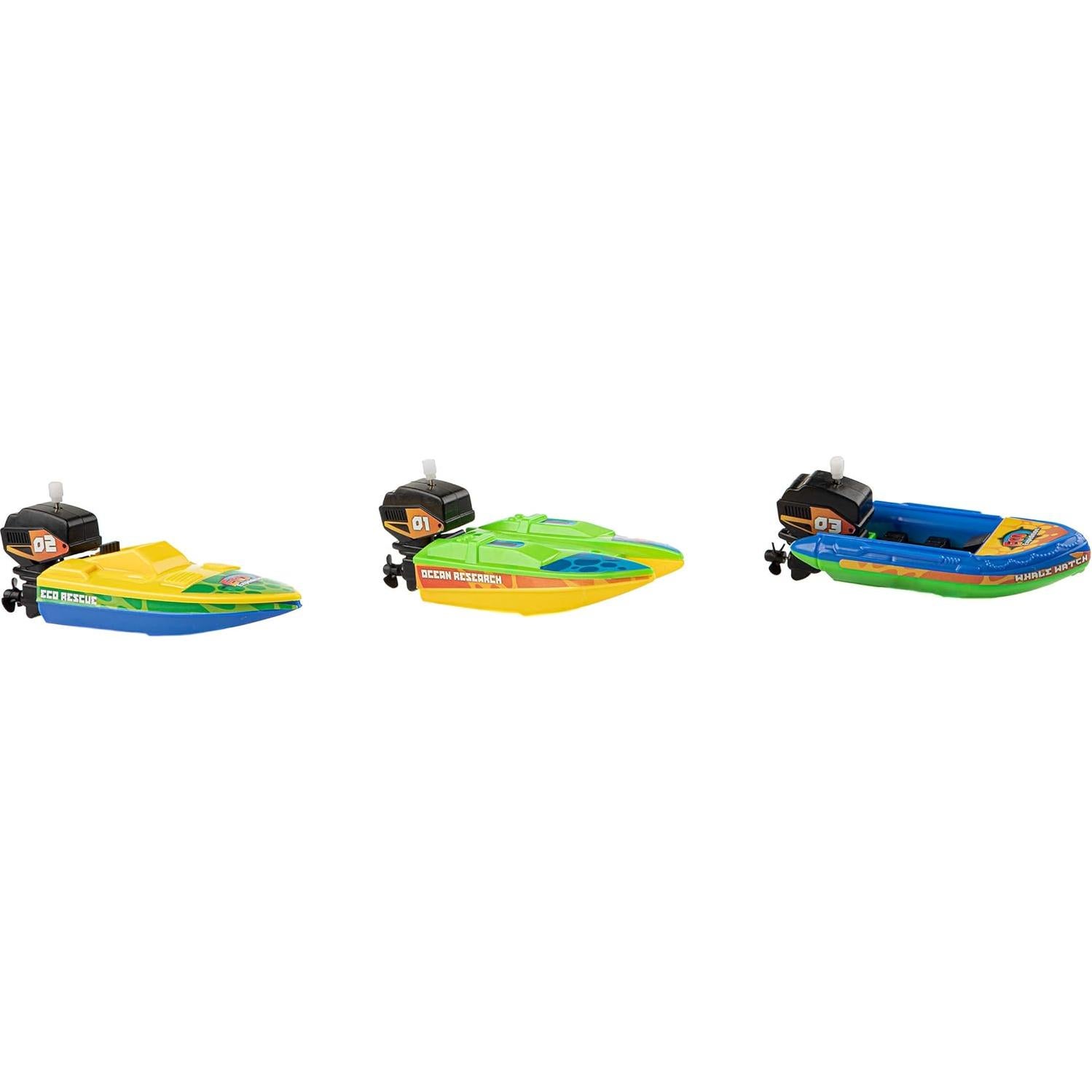 Paquete de 3 Barcos Oceánicos Wild Republic con Motor de Cuerda