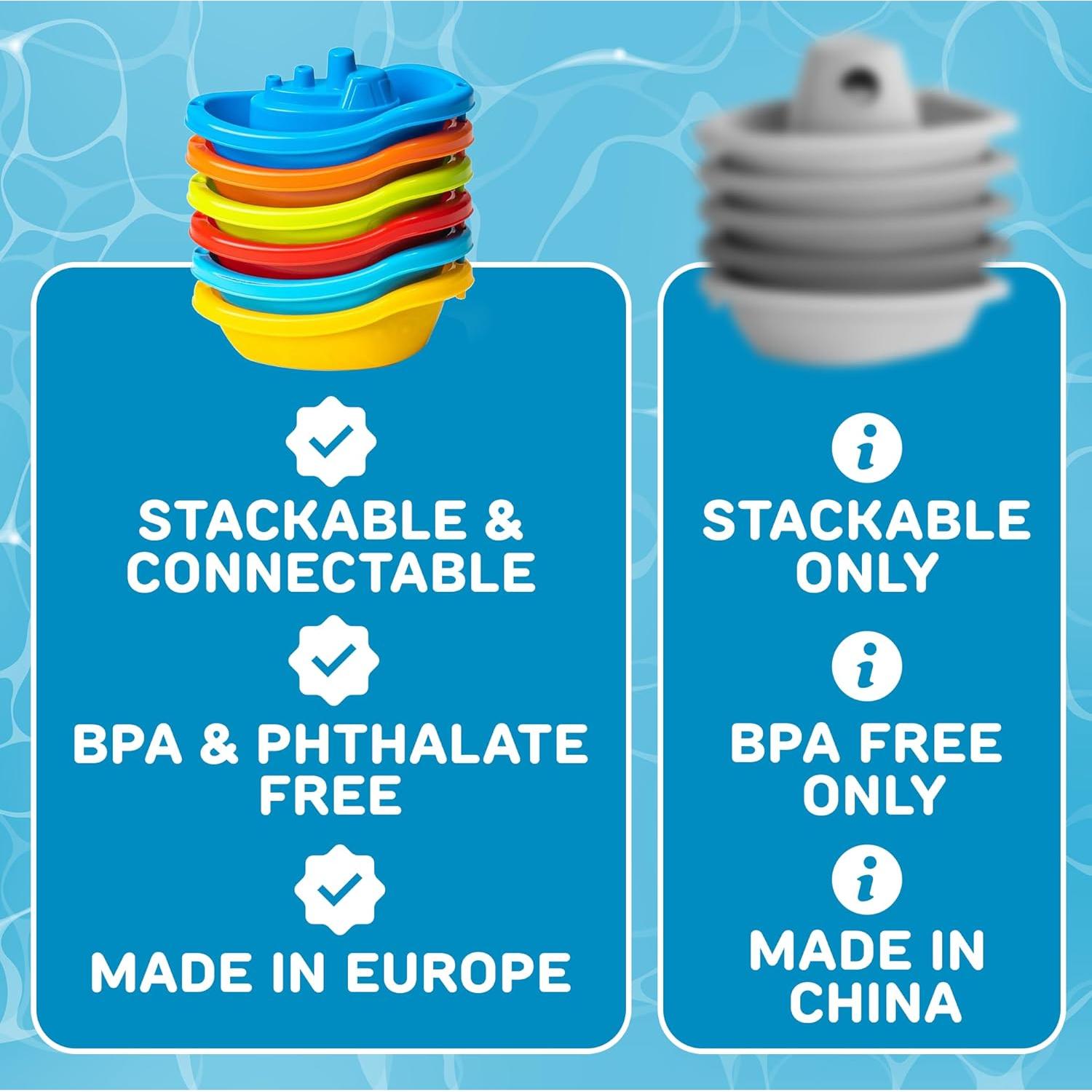 Barco de Juguete Apilable uToyz - 6 Piezas para Niños