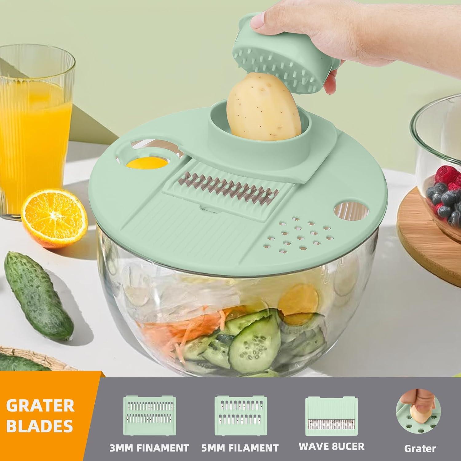 Escurridor de Lechuga Multifuncional Sayihexihe 5.3Qt Verde